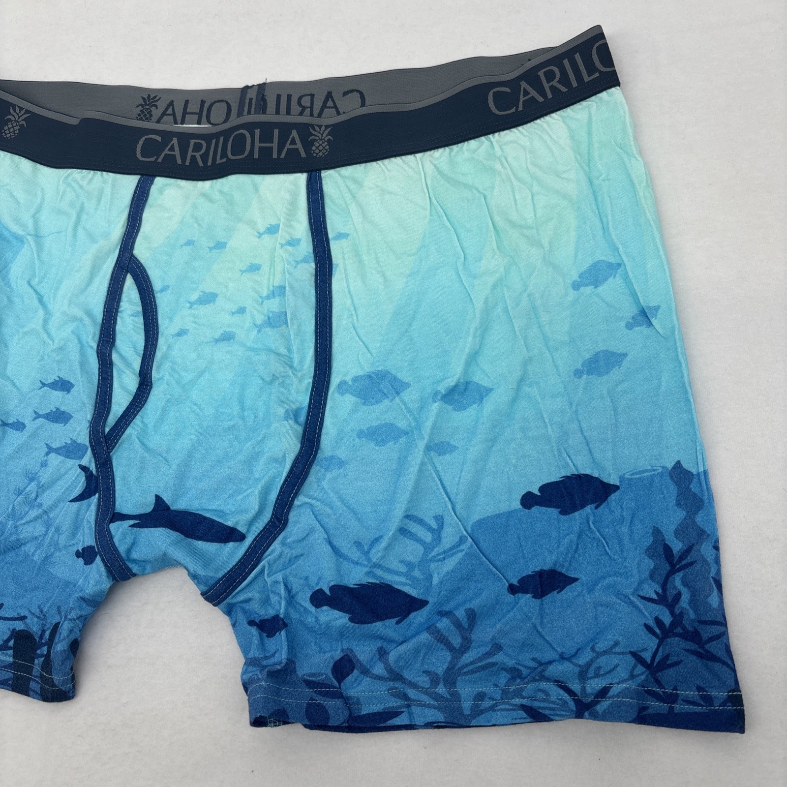 Cariloha Boxer Briefs Size XL Bamboo Blend ocean pattern flex waistband