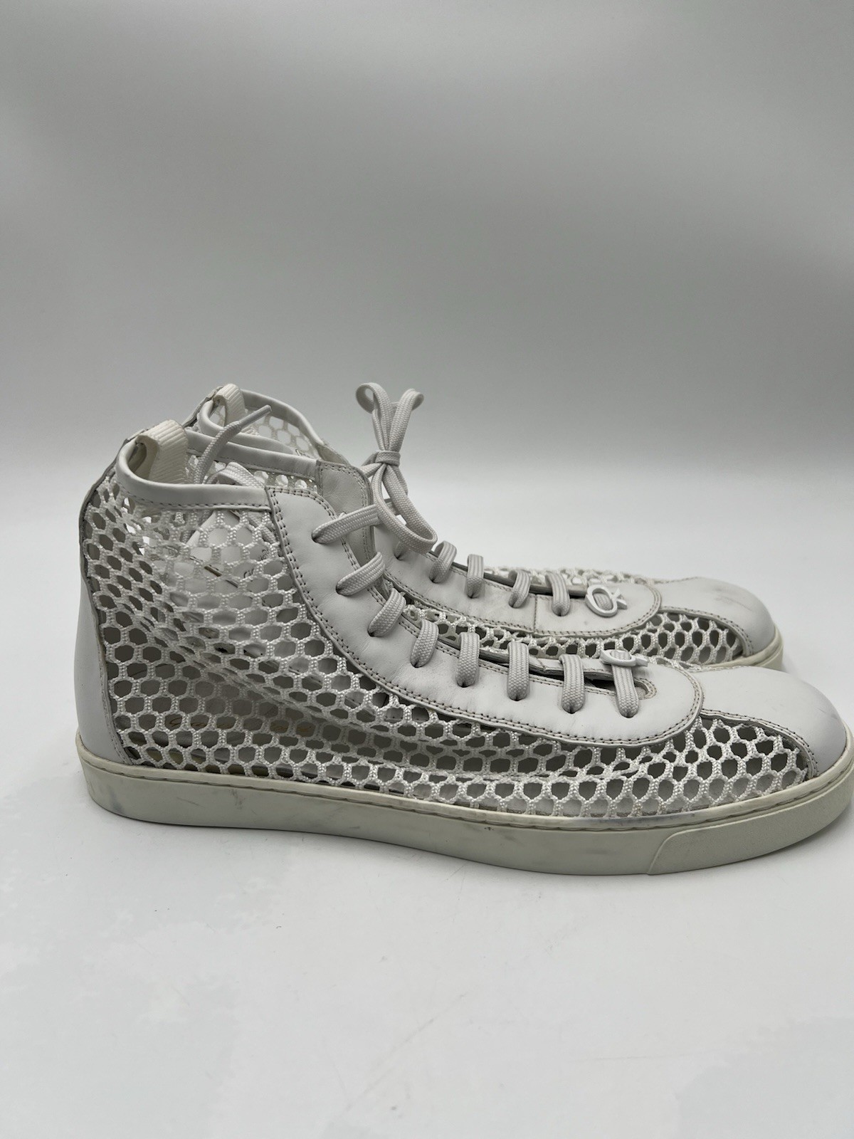 Gianvito Rossi Helena mesh and leather high-top sneakers Size 41