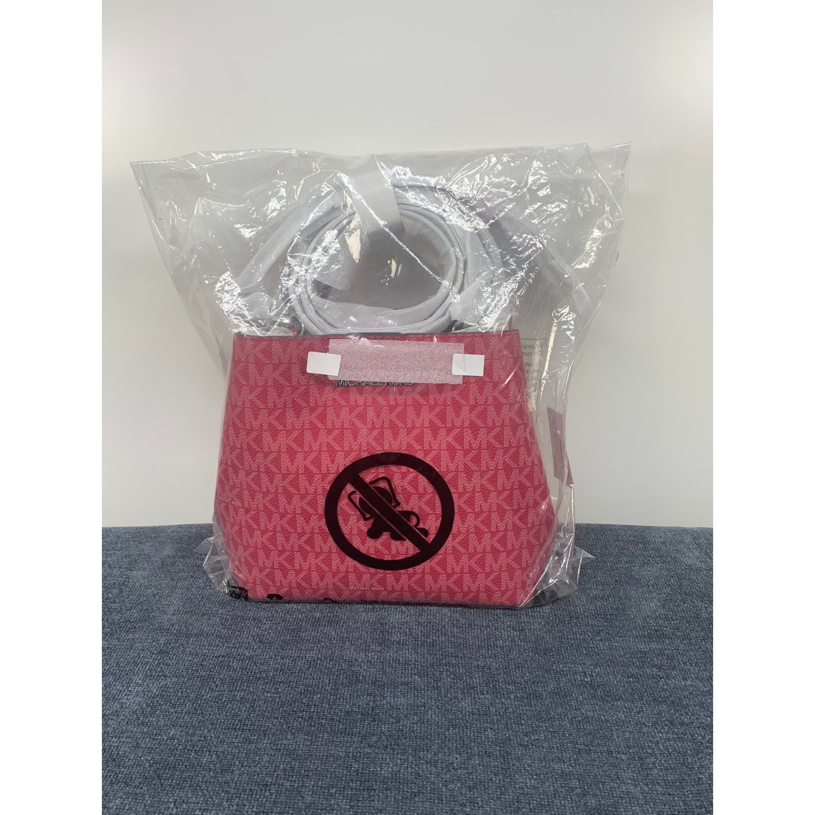 Michael Kors Pratt Small Crossbody Bag Dark Raspberry MK Logo 35S4S3FM5V New