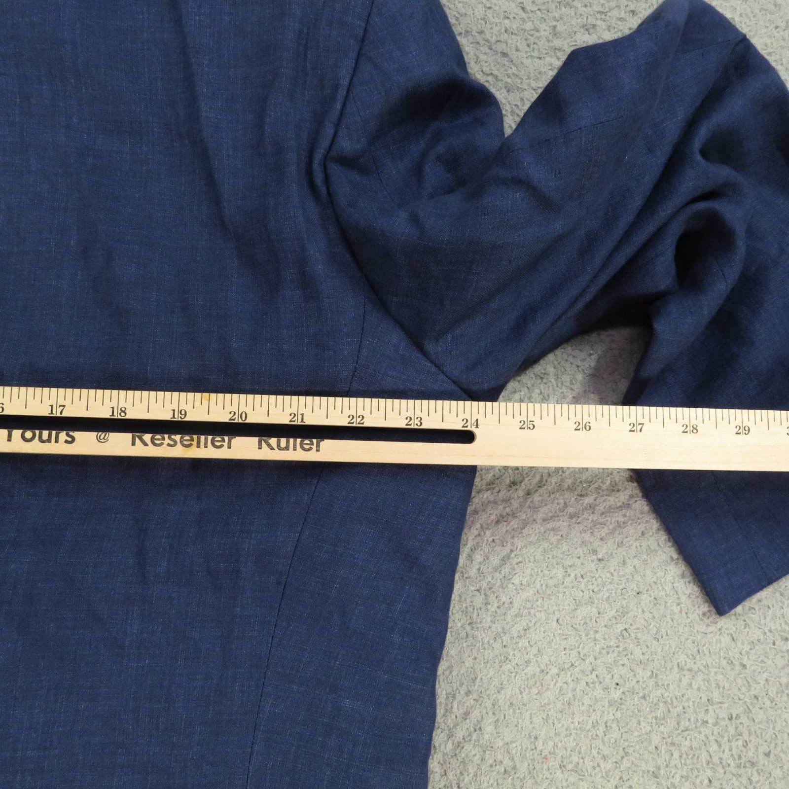 Haspel Blazer 46R 100% Linen Summer Unstructured Blue Sport Coat Jacket 1/2 Line