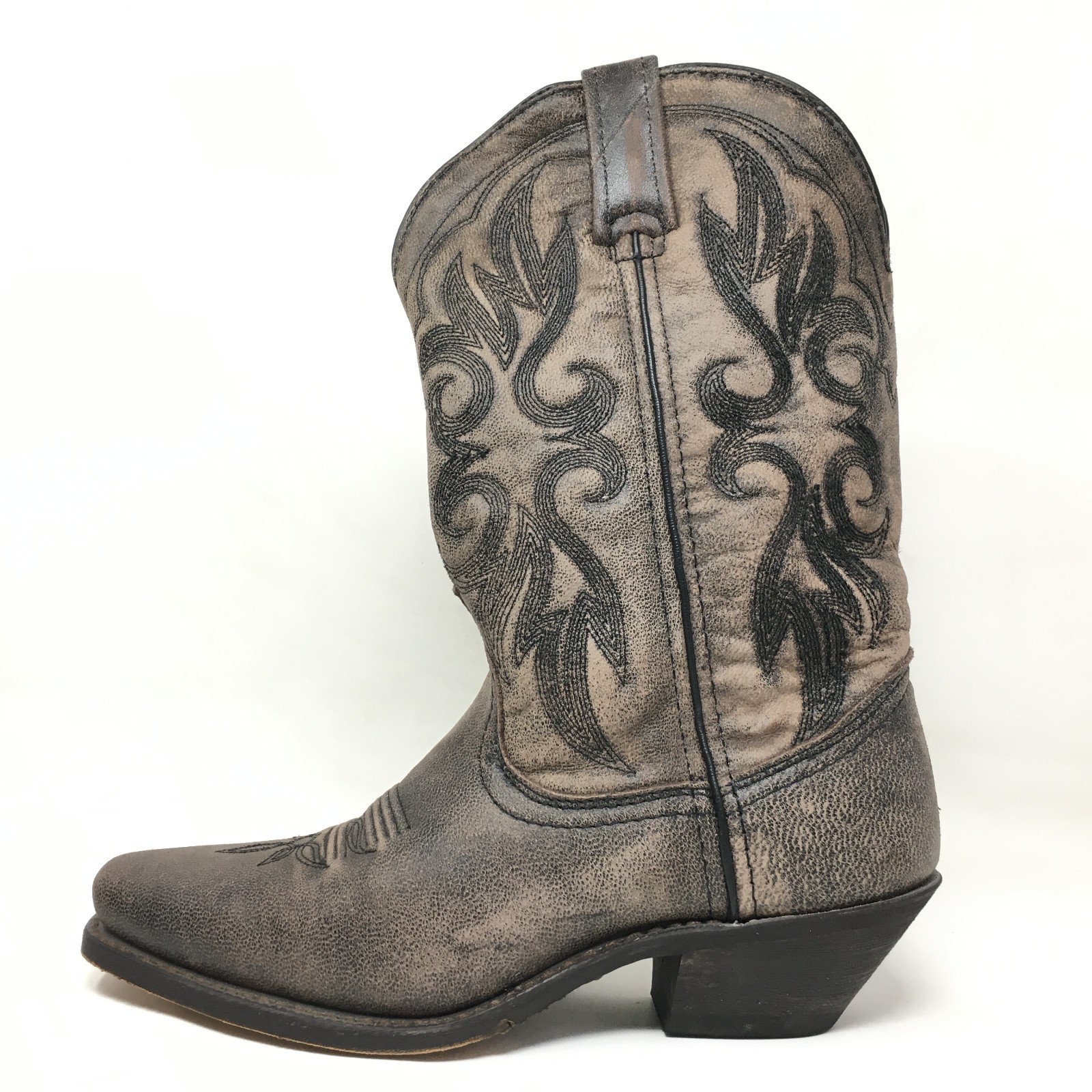 Laredo Maricopa Western Boots Cowgirl Shoes Womens Size 7 Brown Crackled Leather