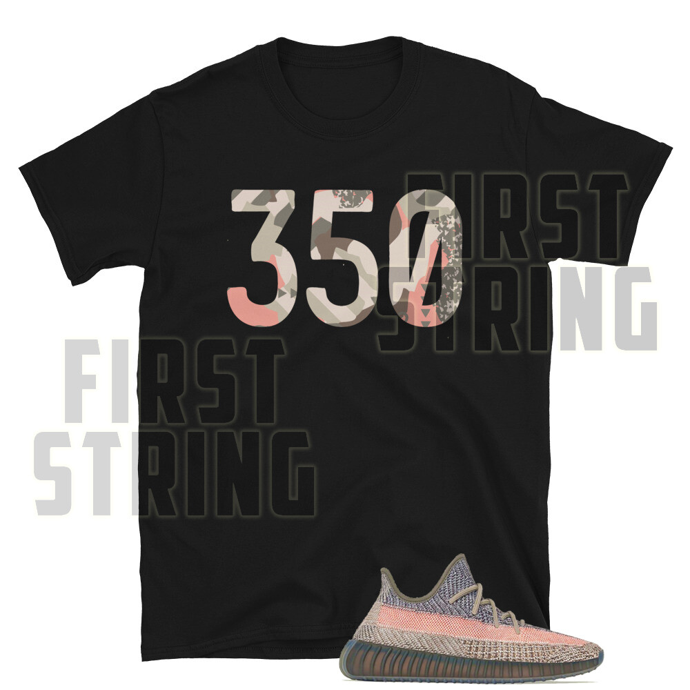 350 Pattern Shirt to Match Yeezy Boost 350 Ash Stone Sneakers / Black T-Shirt