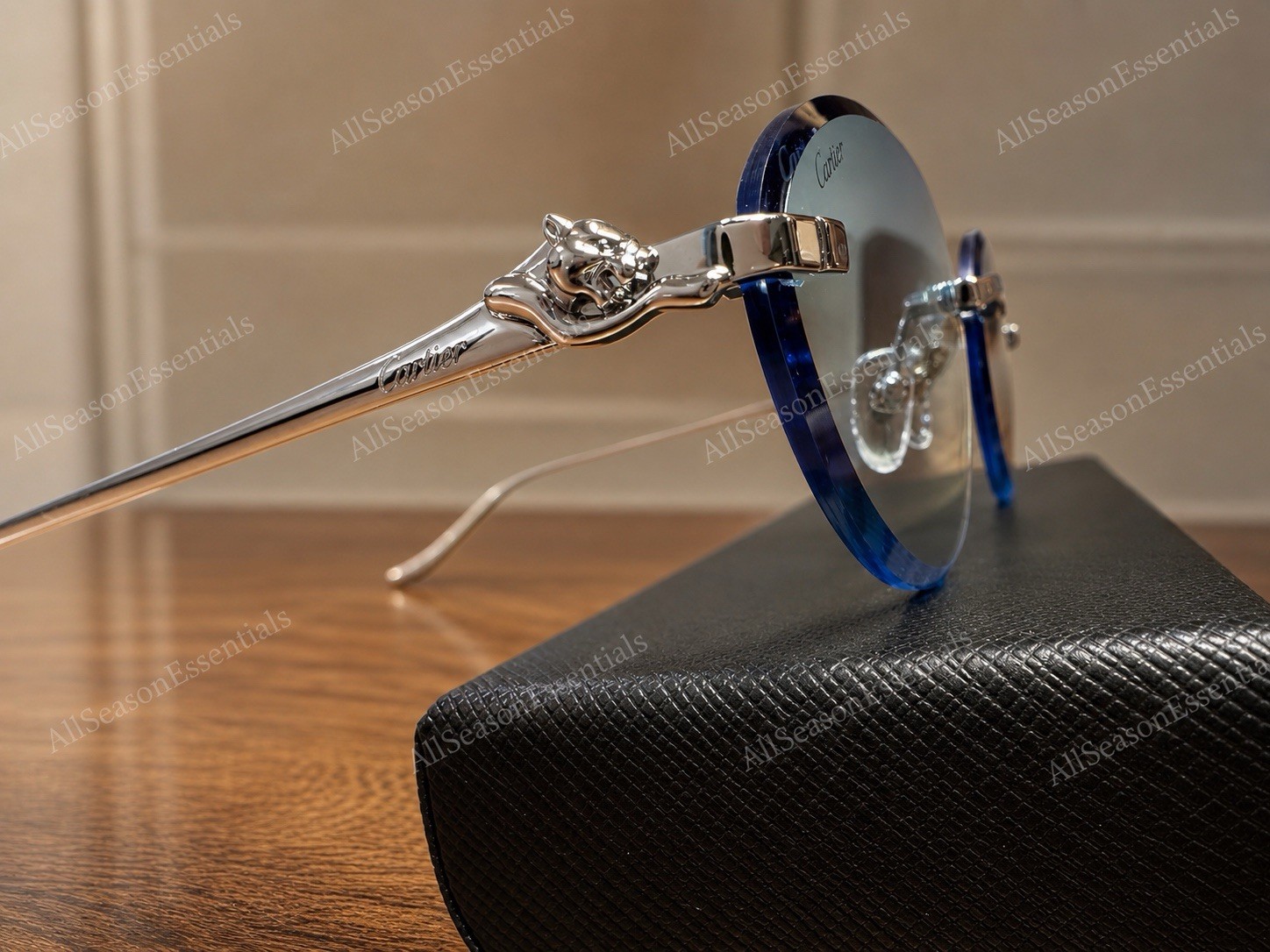 *** NEW *** Authentic Cartier Silver Panthère Classic 58MM Oval Sunglasses