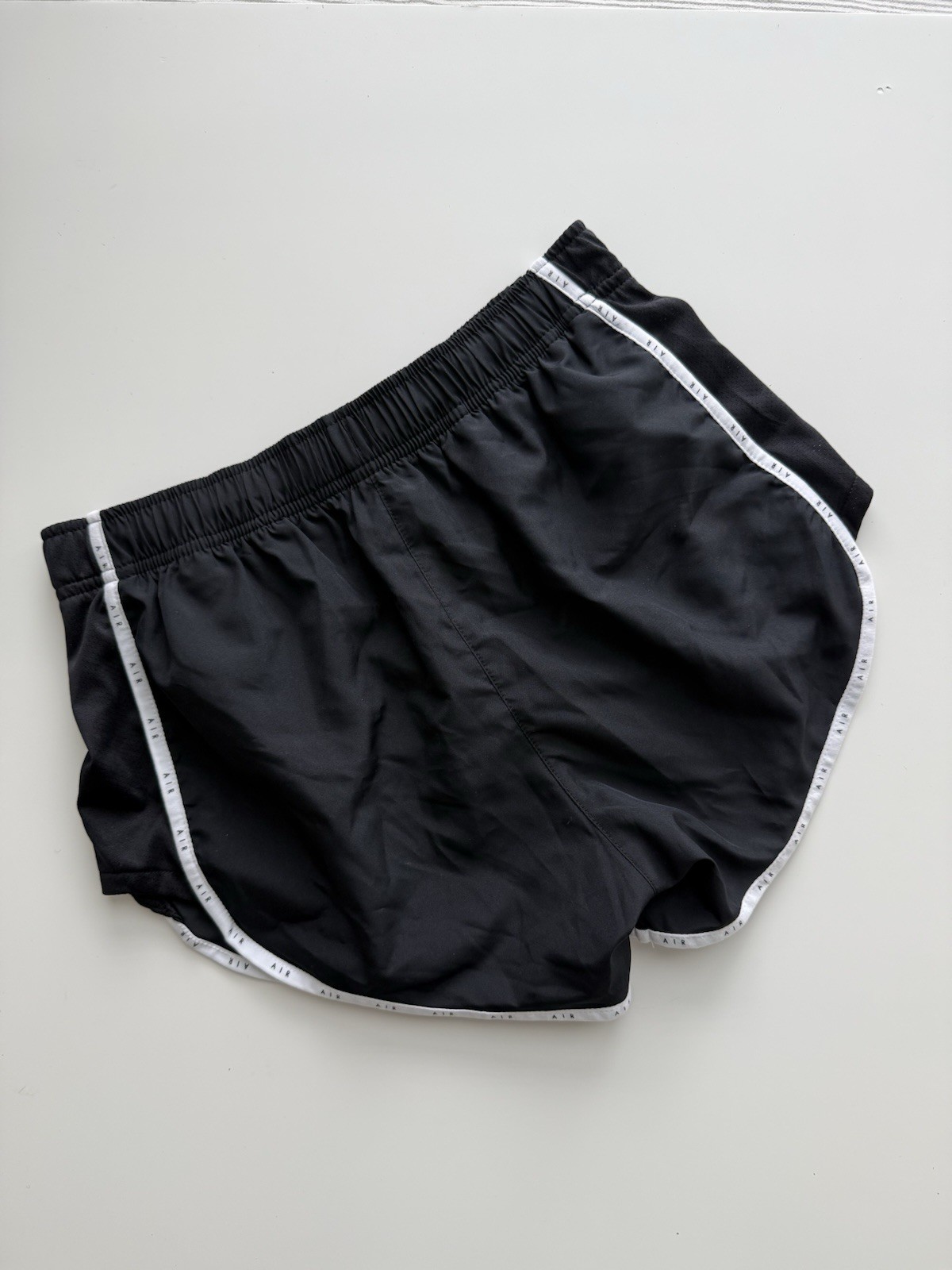 Nike Air Dry Fit Logo Shorts Womens Small Black White Activate Running Athletic