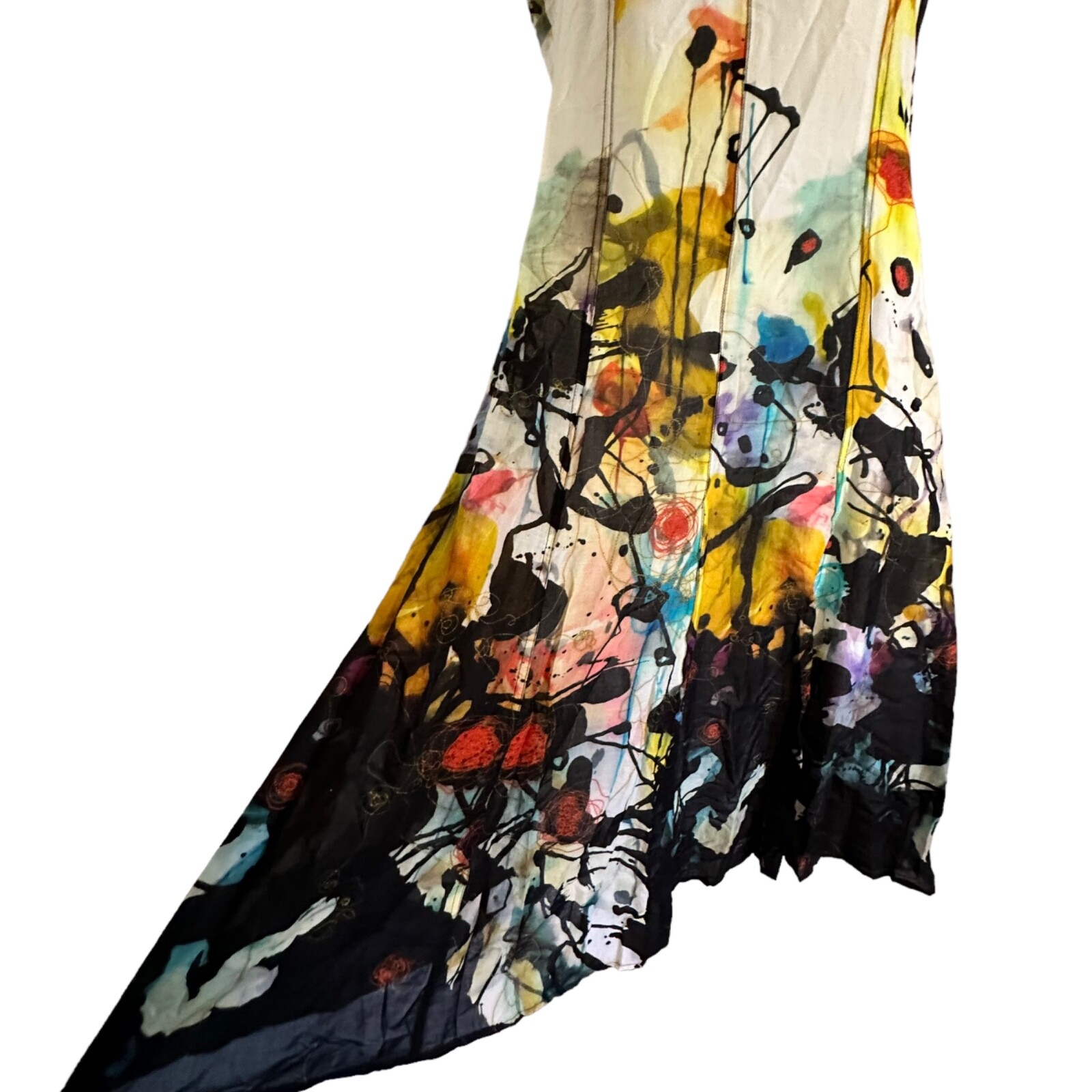 Apanage Femme dress size 8 watercolor print and embroidery