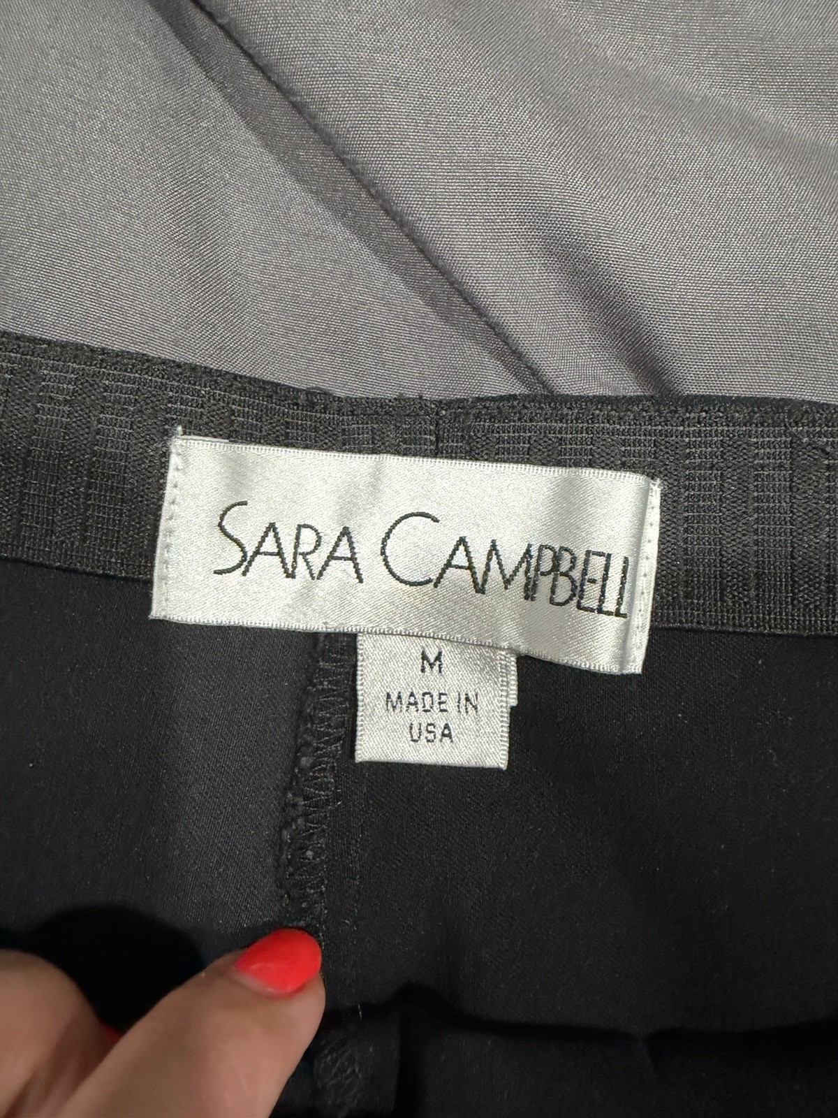 Sara Campbell Black Pants, Size M, Fringe Bottom
