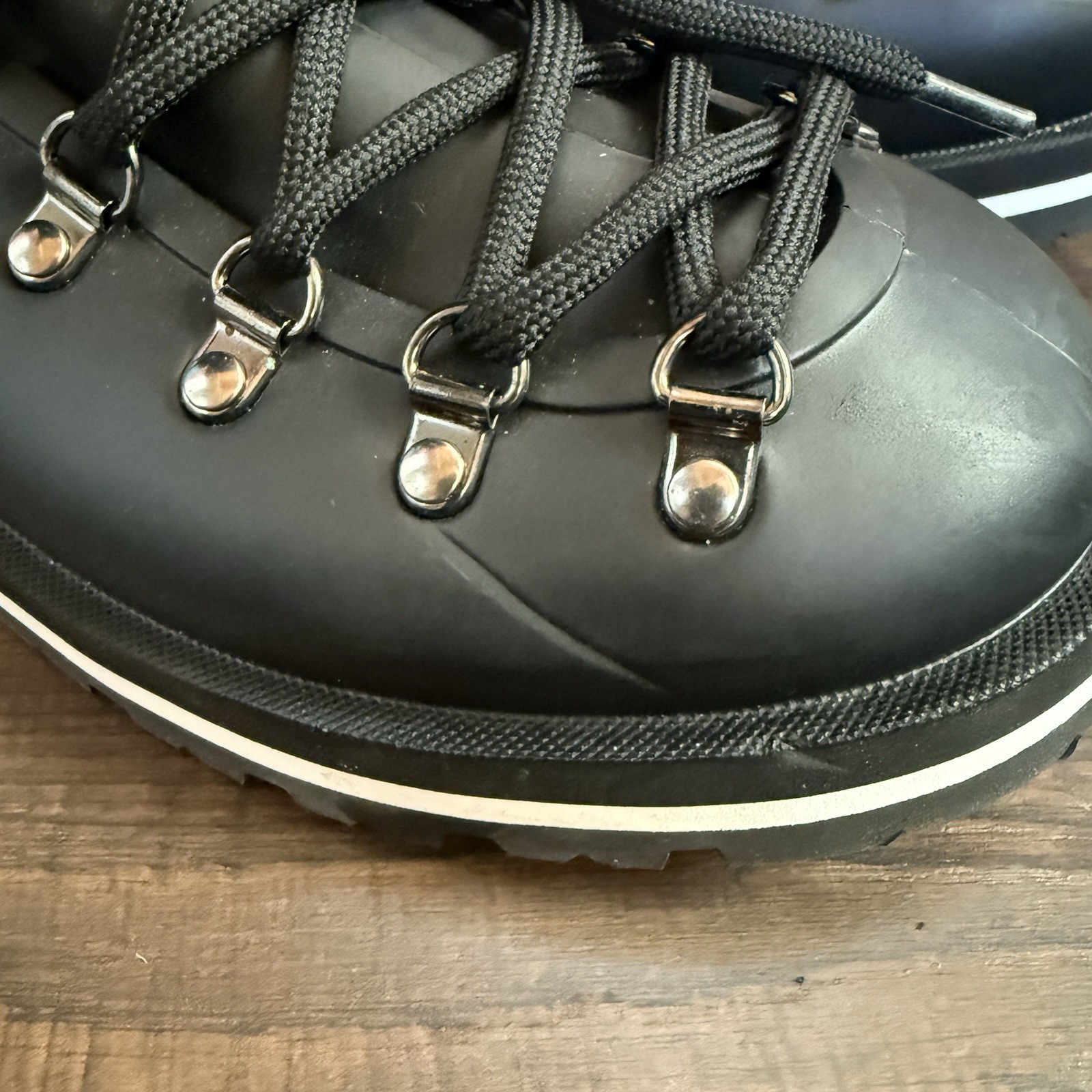 Moncler Inaya Scarpa Rain Rubber Hiking Lace Up Removable Insole Size EU39 W8