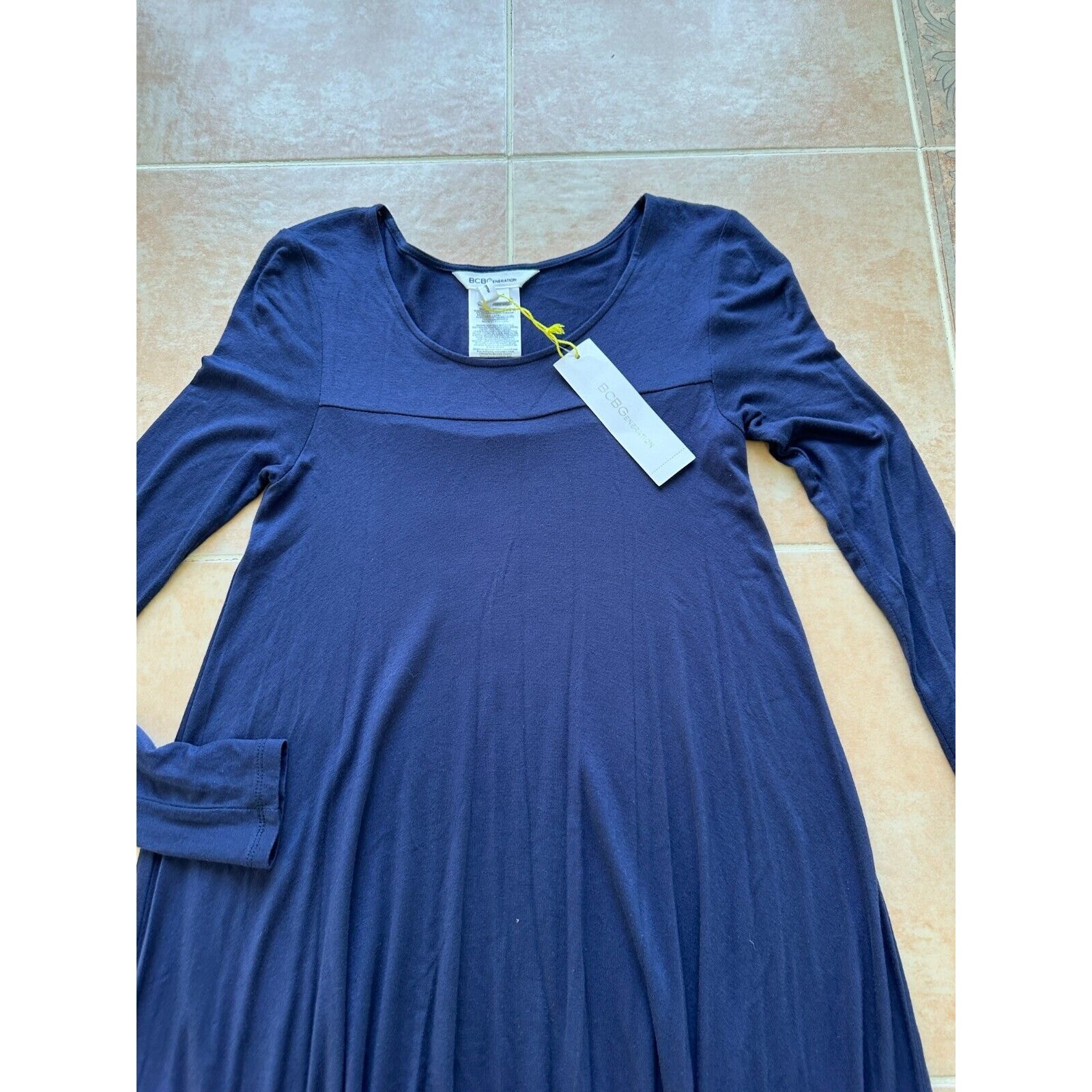 BCBGeneration Deep Blue Long Asymmetrical Dress Size XXS -New