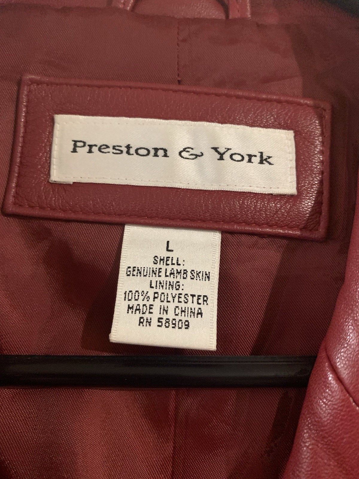 Preston & York Women’s Red Genuine Lamb Skin Leather Blazer Size L