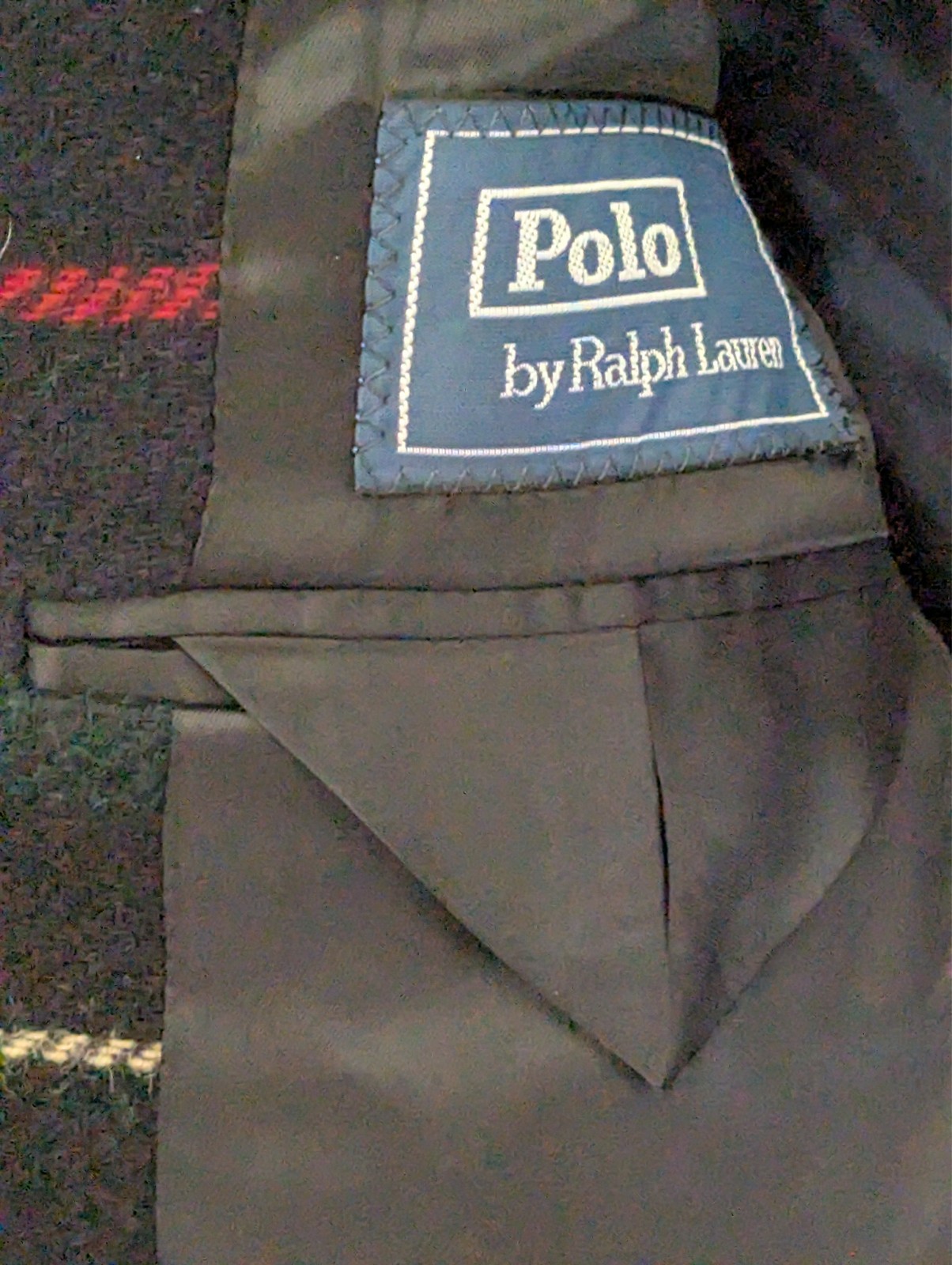 POLO Ralph Lauren Tailored Plaid Wool Suit Jacket, Velvet Collar, 38 R NEW Italy
