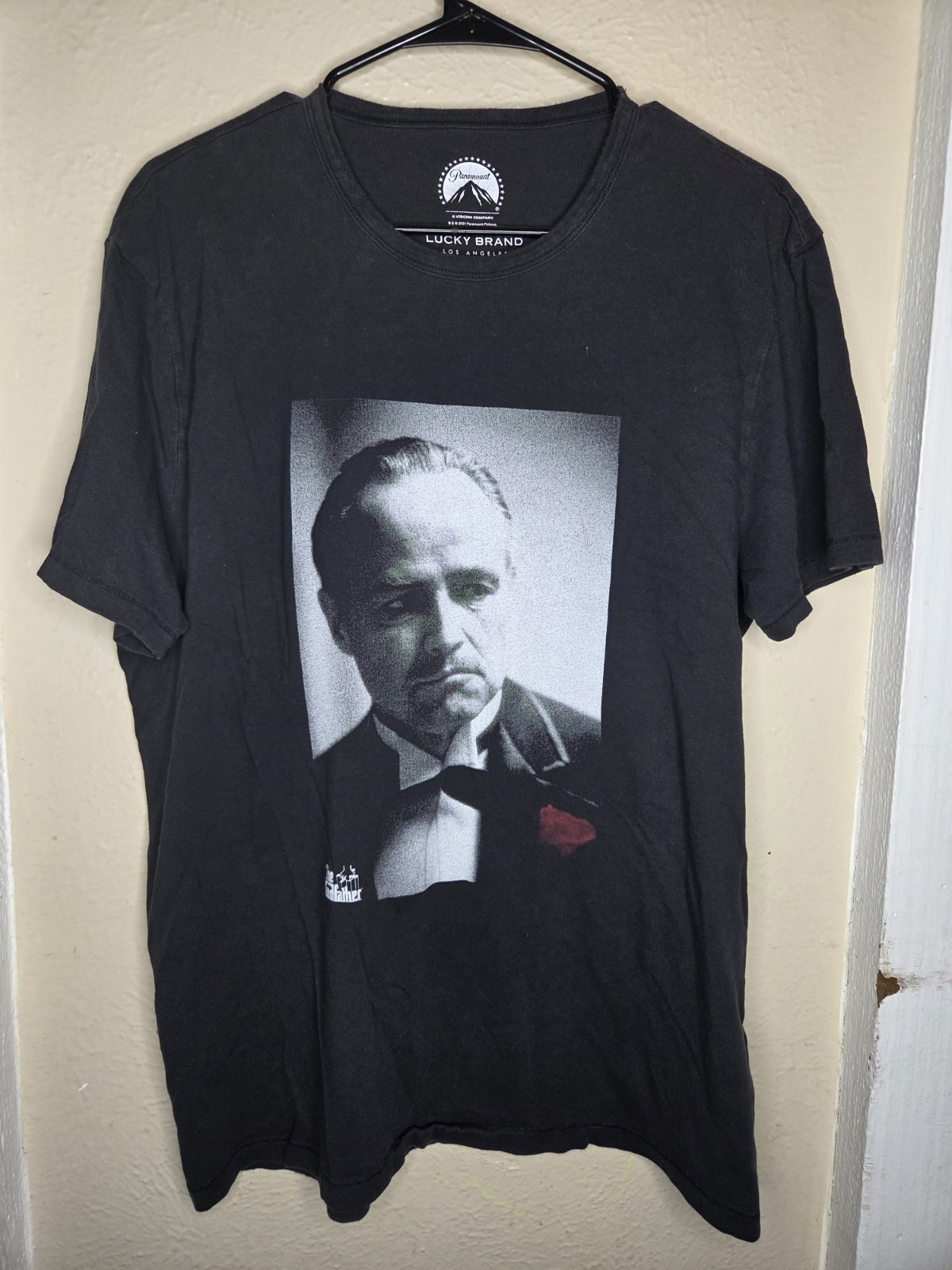 Lucky Brand T Shirt Men’s XL Black The Godfather Graphic Print Tee Casual