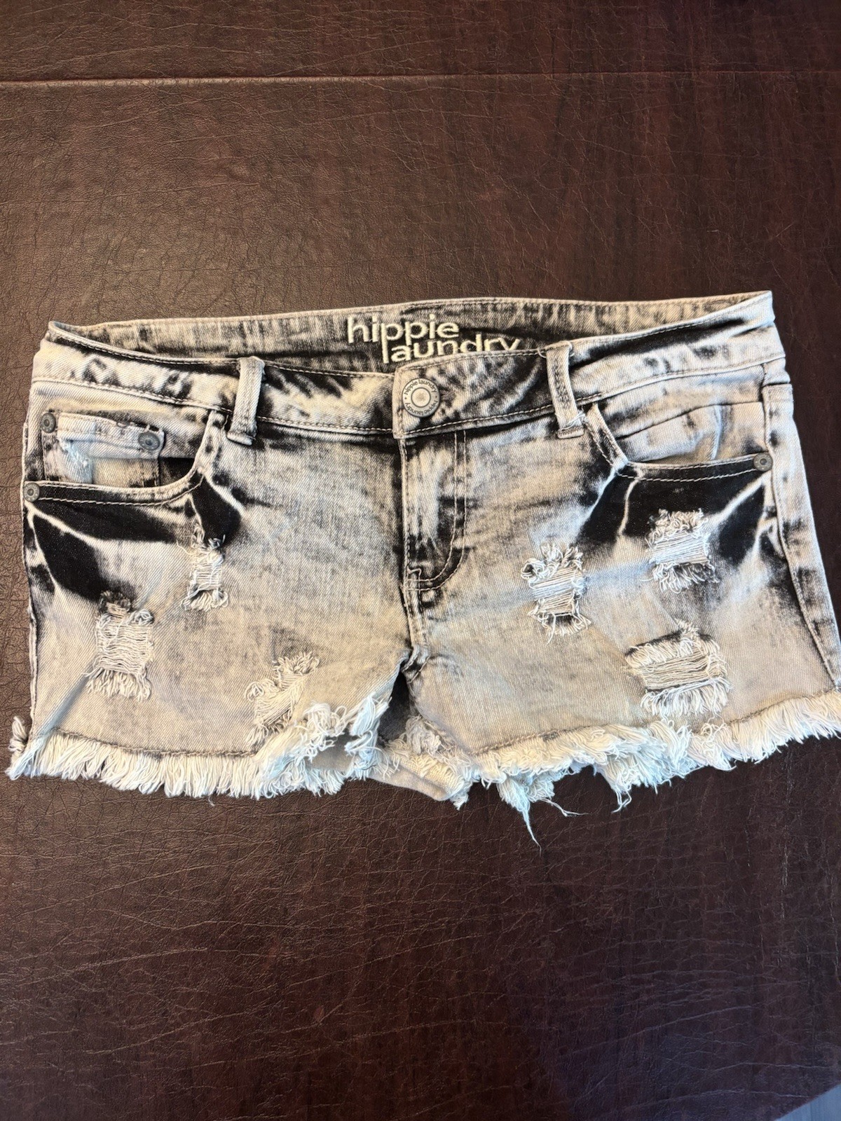 Hippie Laundry Distressed Shorts Cutoff Low Rise Waist 28 Inches