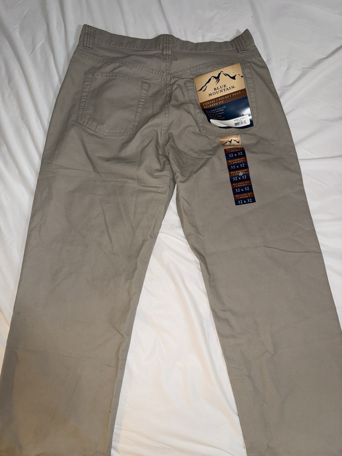 Blue Mountain Canvas 5 Pocket Pants Relaxed Fit 32×32 Khaki