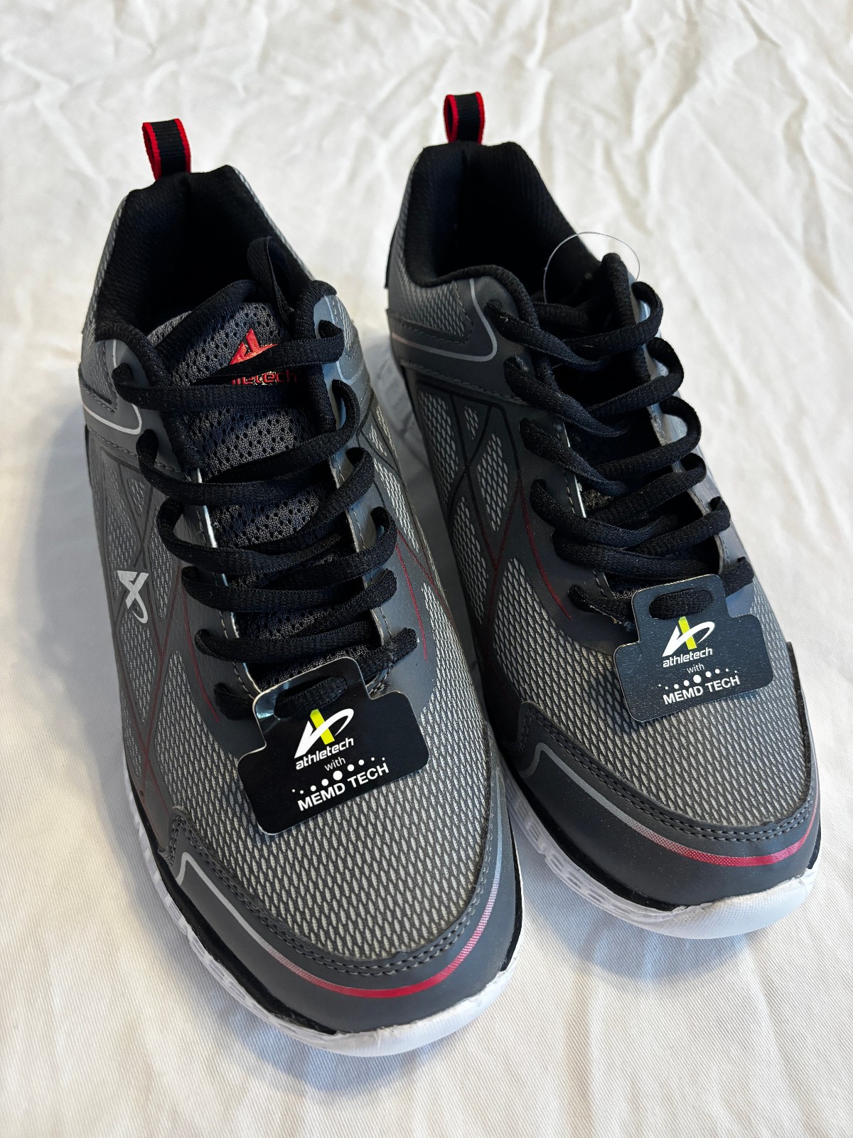 Athletech Tribal Athletic Shoes Tennis Walking Running 60216 Grey / Red Men 8