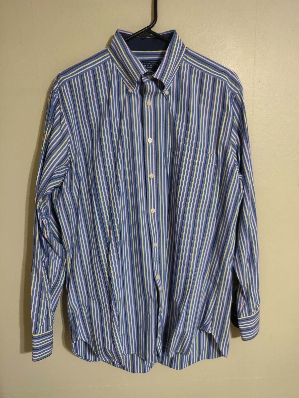 Charles Tyrwhitt Multi-Color Stripes Standard Cuff Dress Shirt – Men’s Large L