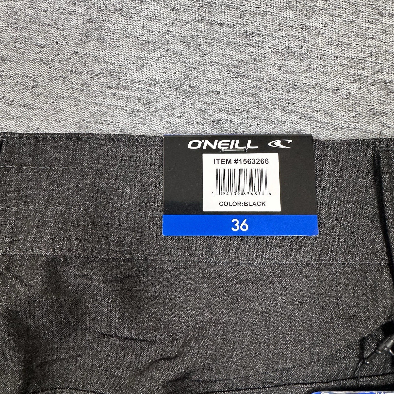O’Neill Hybrid Crossover Shorts Mens 36 Black Gray Drawstring Stretch Travel NEW