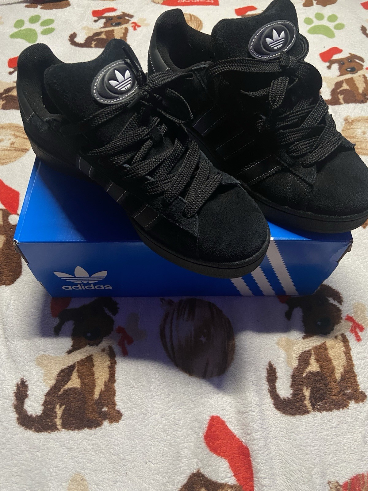 adidas Campus 00s IF8768 Black Suede Black White Contrast Stitching Sneakers