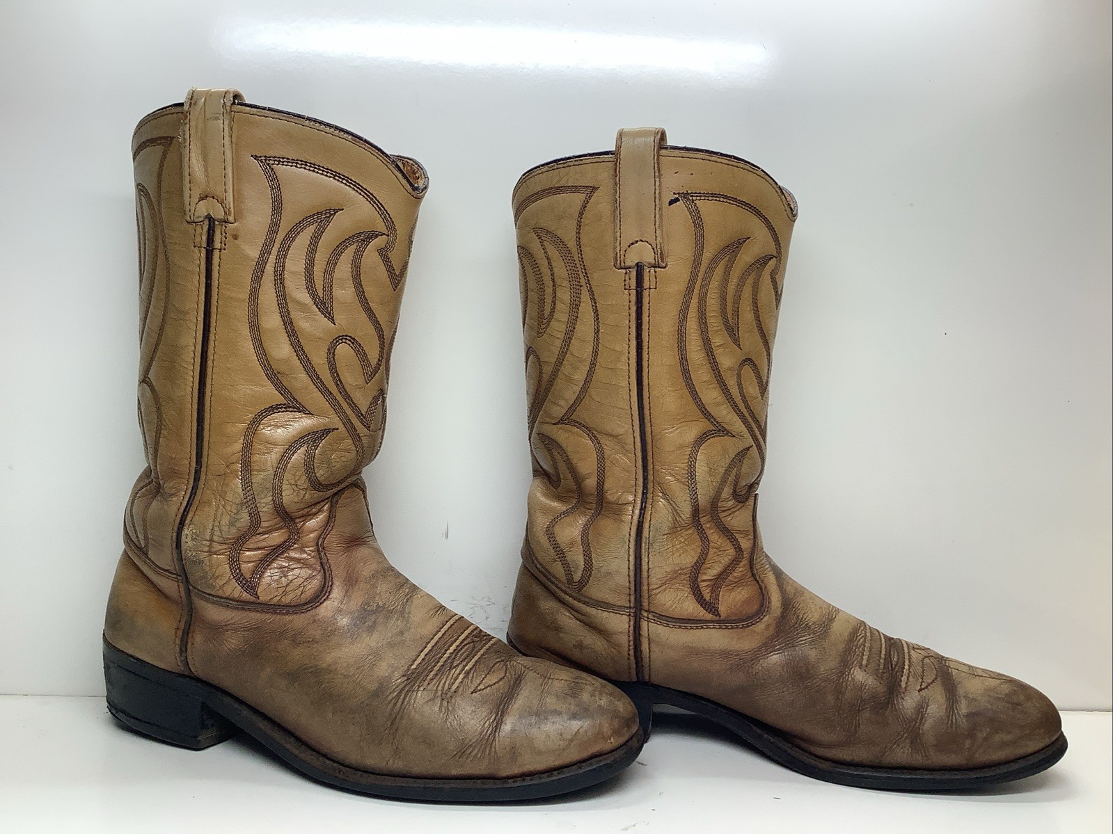 VTG MENS IRON AGE WORK STEEL TOE BROWN BOOTS SIZE 10.5 E