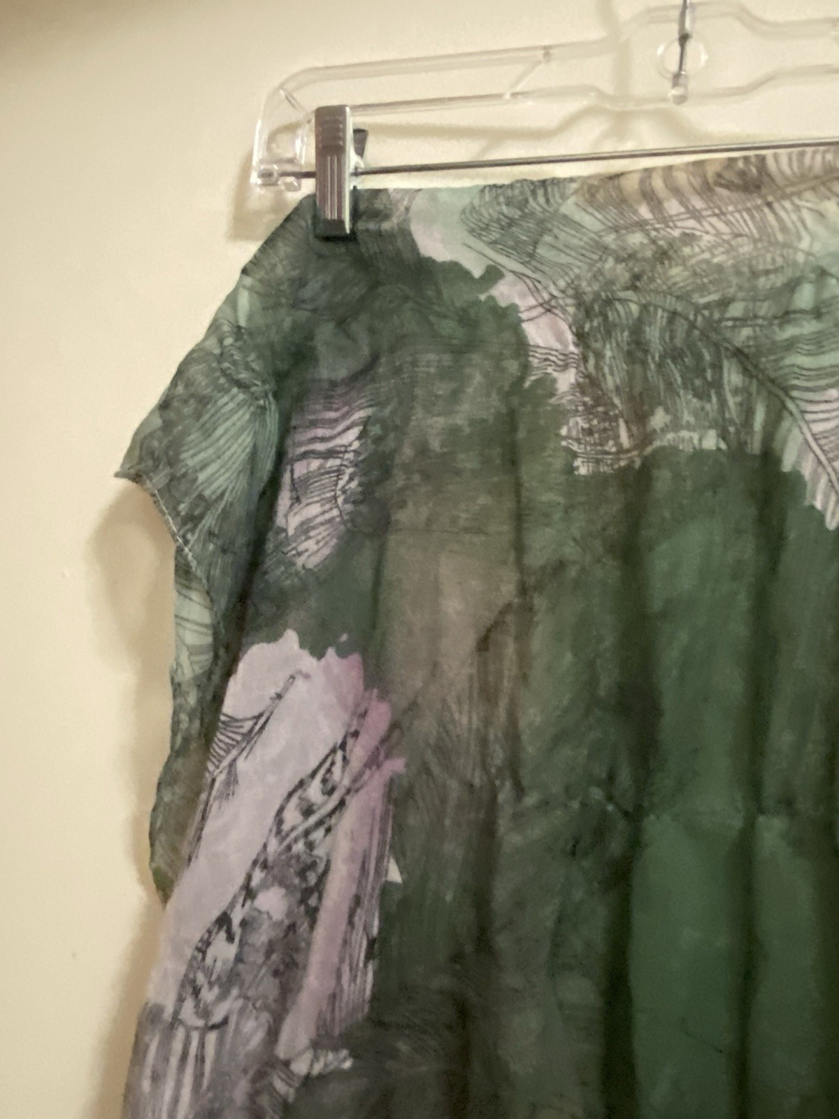 Neck Scarf Green Palm Leaf Tropical Print 70×25 70”L X 25”W Beach