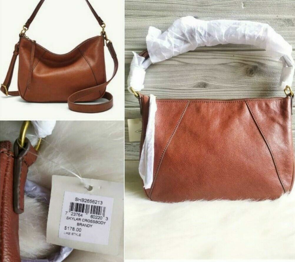 Fossil Skylar Crossbody Shoulder Bag Brown Leather SHB2656213 NWT $180 Brandy