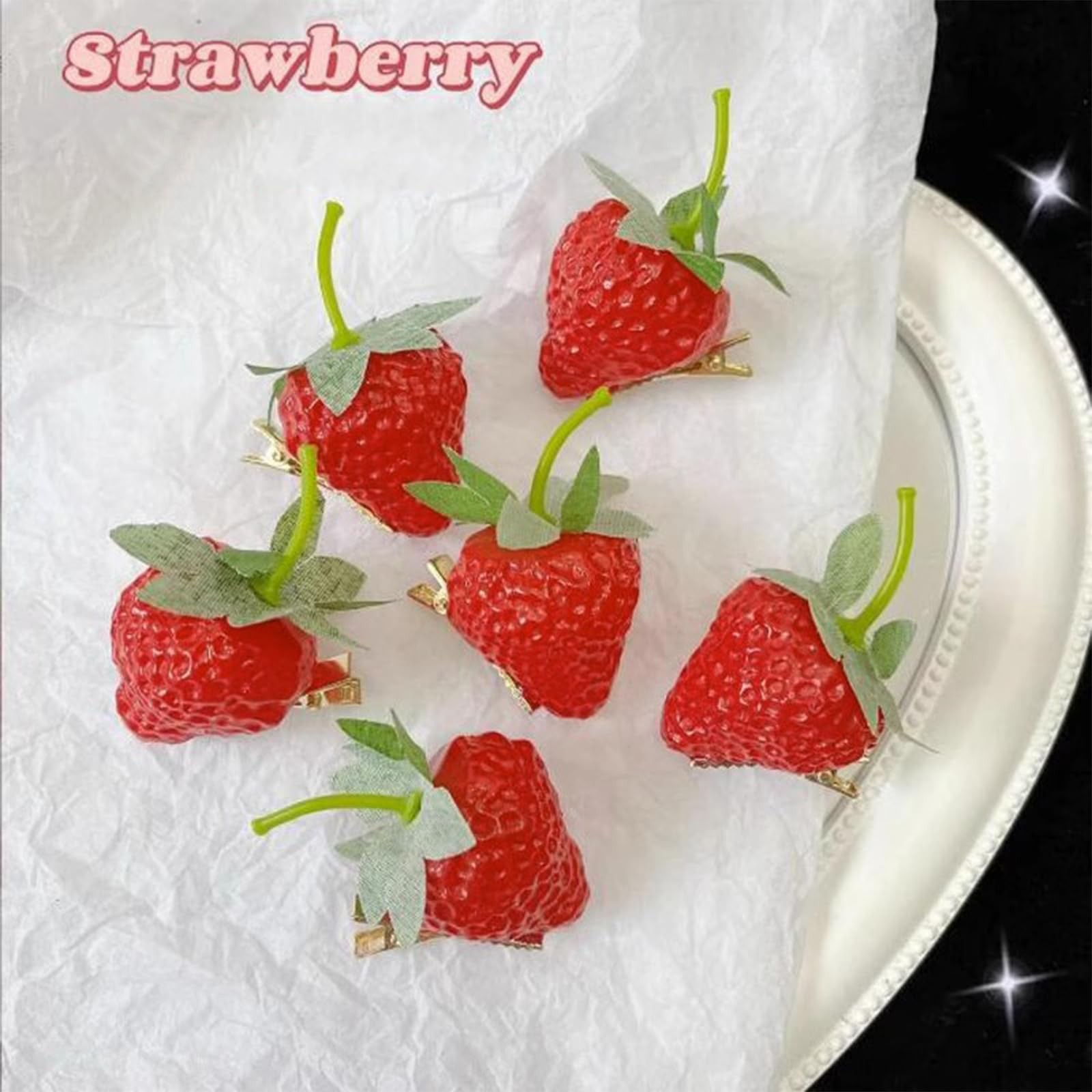 10PCS strawberry accessories,strawberry hair 1 Count (Pack of 10), Strawberry