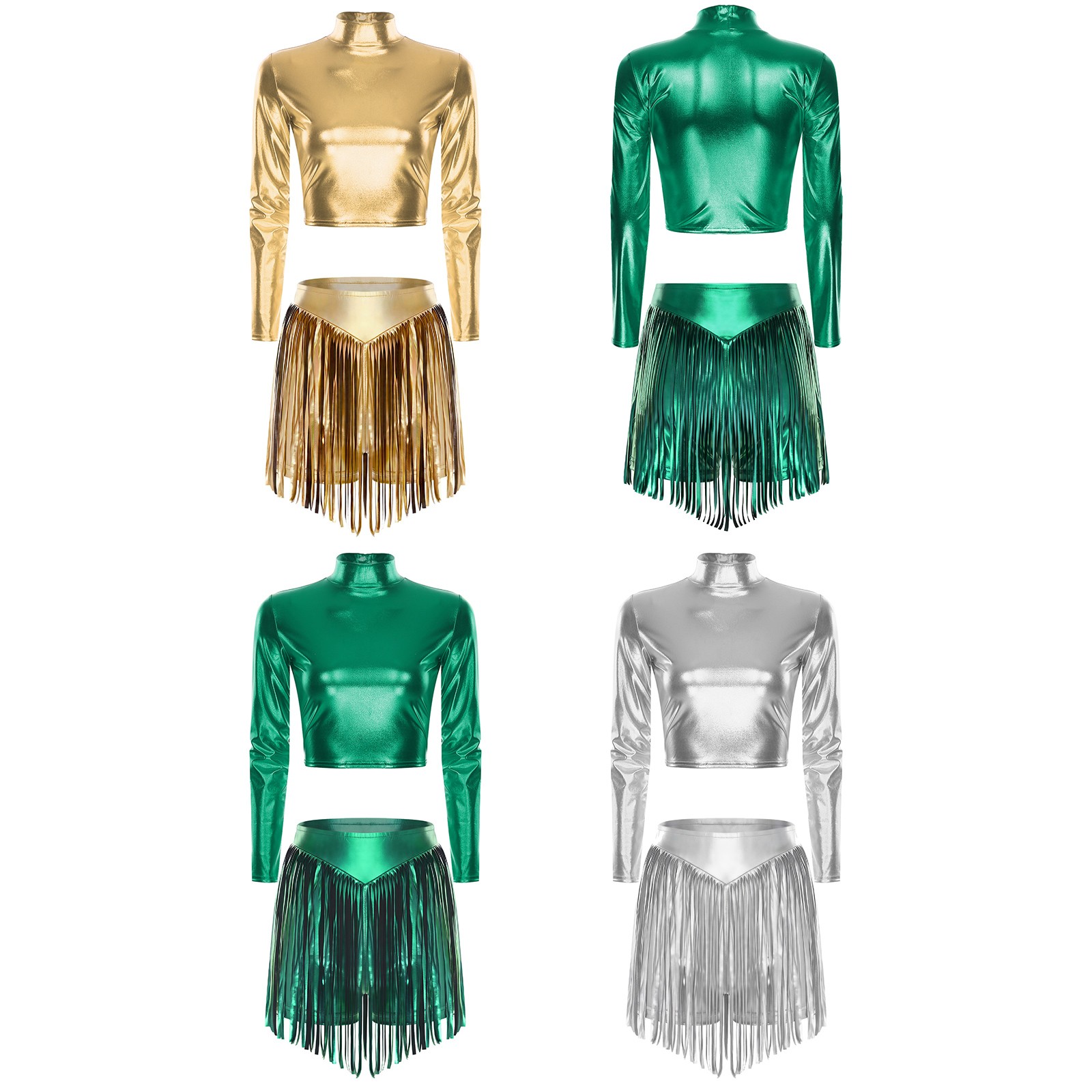 US Womens Dancewear Rock Costume Daily Wear Sets Party Outfits Stage Dance Jazz