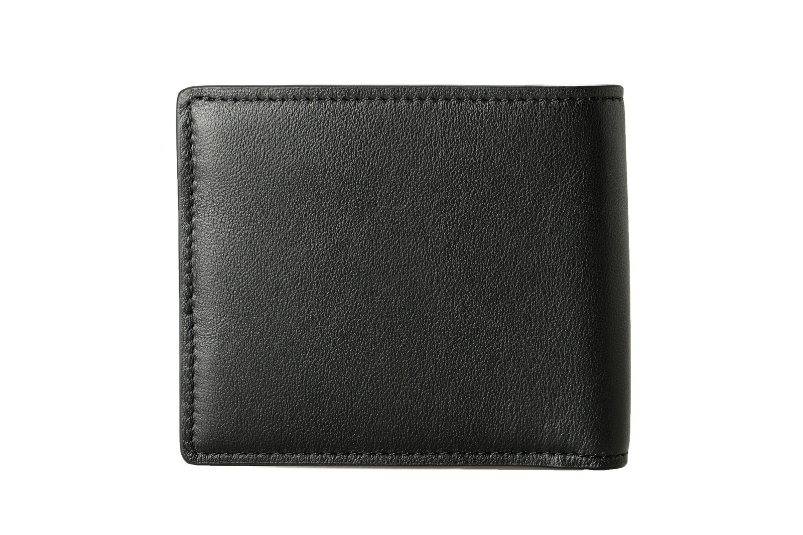 Versace Black Textured 100% Leather Silver Medusa Head Bifold Wallet