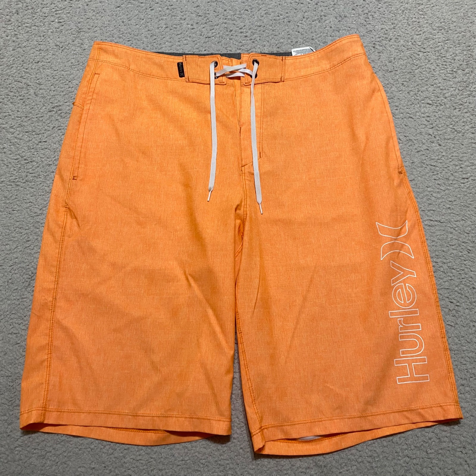 Hurley Phantom Mens sz 31 Board Shorts Orange Outdoor Beach Inseam 10″