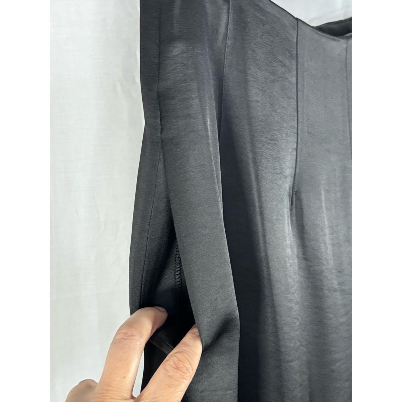 NWT KALLMEYER Madelynn Classic Black Satin Wide Leg Trousers Size 10
