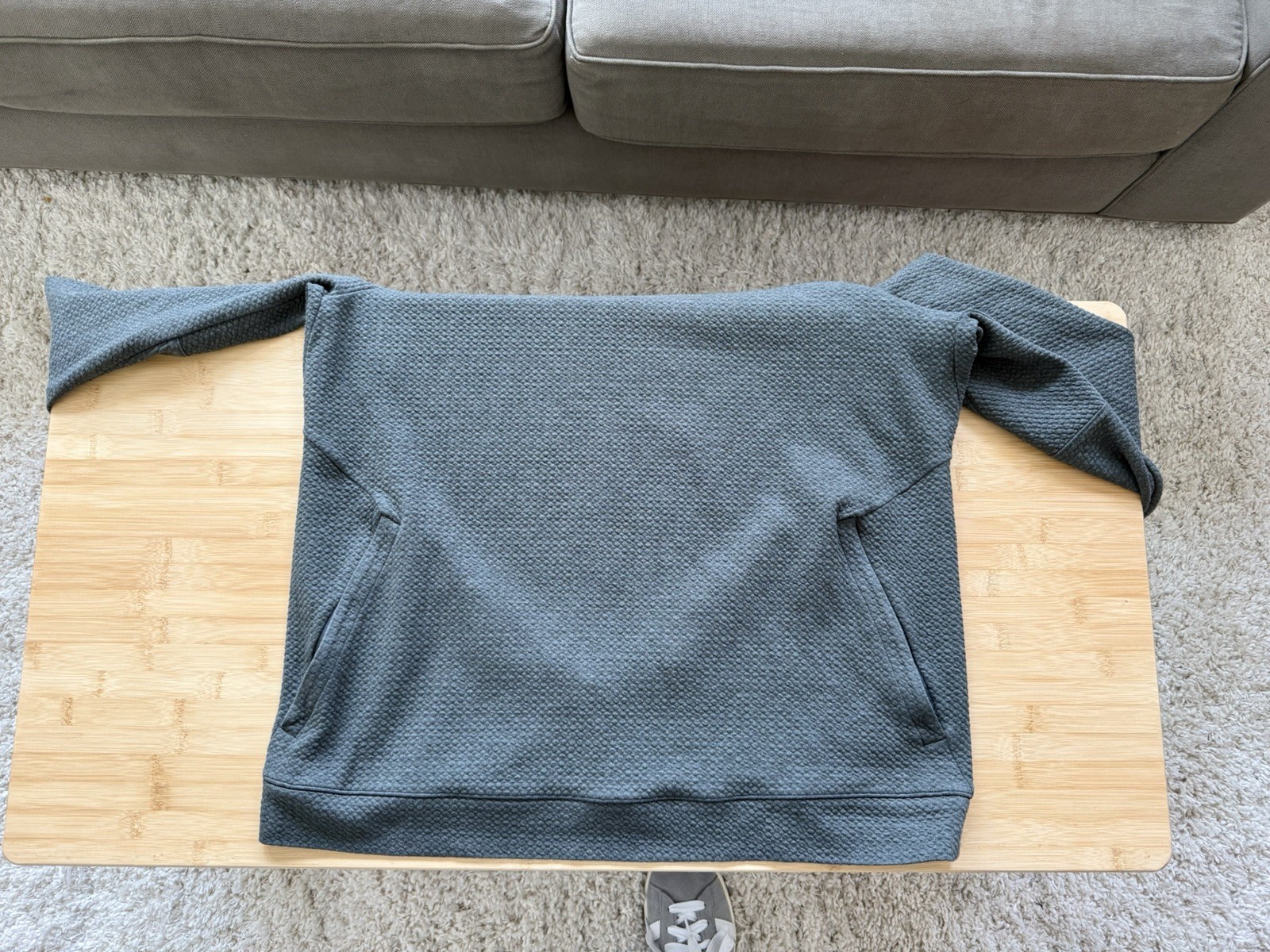 Lululemon Textured Double Knit Cotton Hoodie; Weathered Brown; Men’s XL