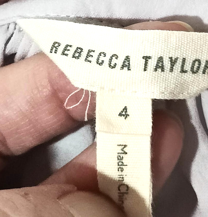 Rebecca Taylor Size 4 Y-Neck Tie Sleeveless Lilac All Silk Blouse Pleats Career