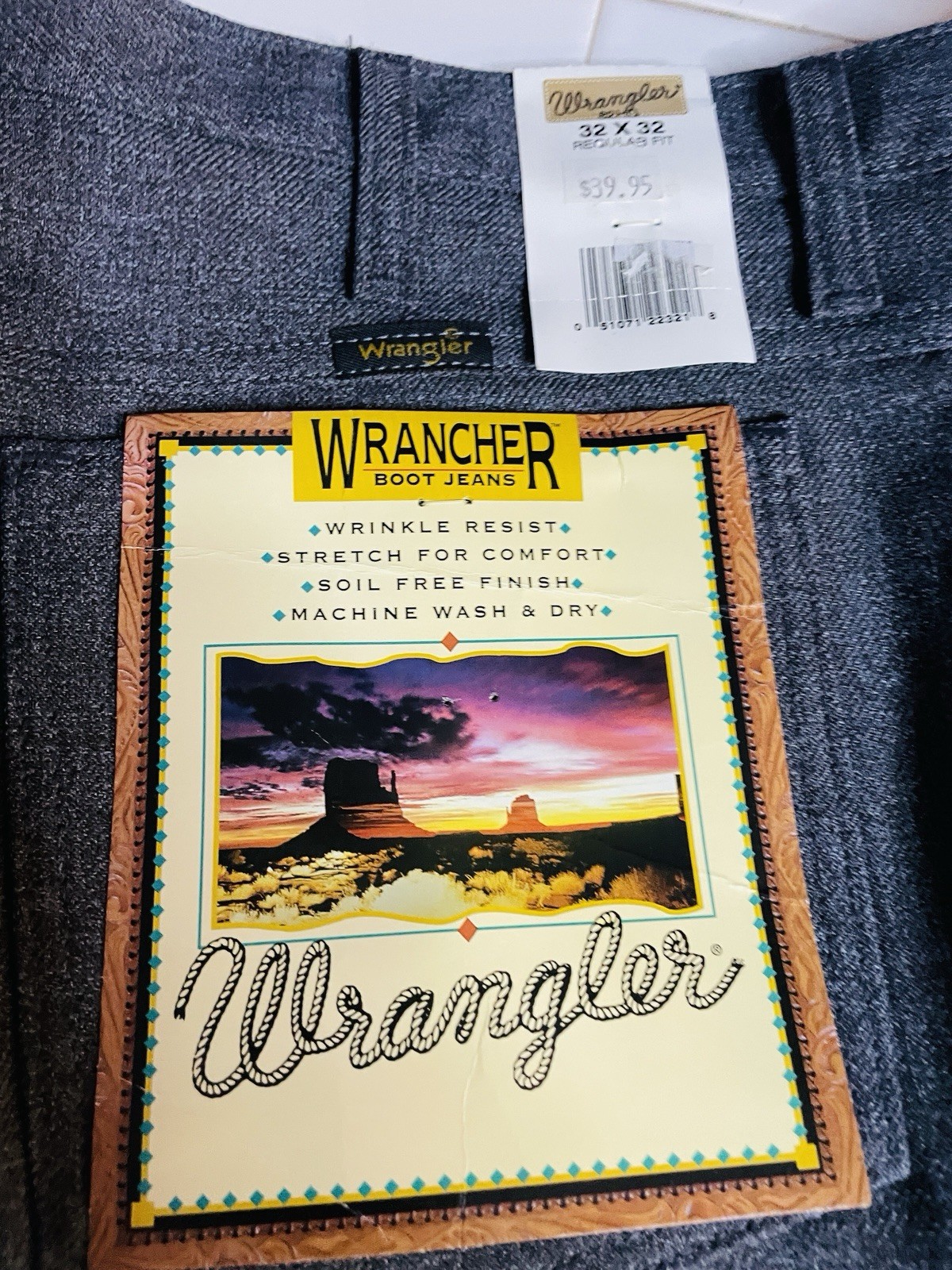 NWT Men’s Wrangler® Wrancher Heather Gray 82HG Polyester Pants Multi Size