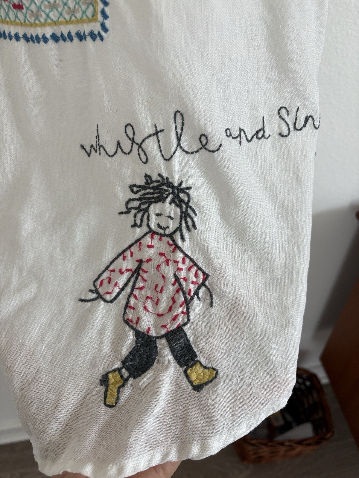 Johnny Was Nandi Linen Blouse Pete & Greta Relaxed Embroidered Off White Size XS