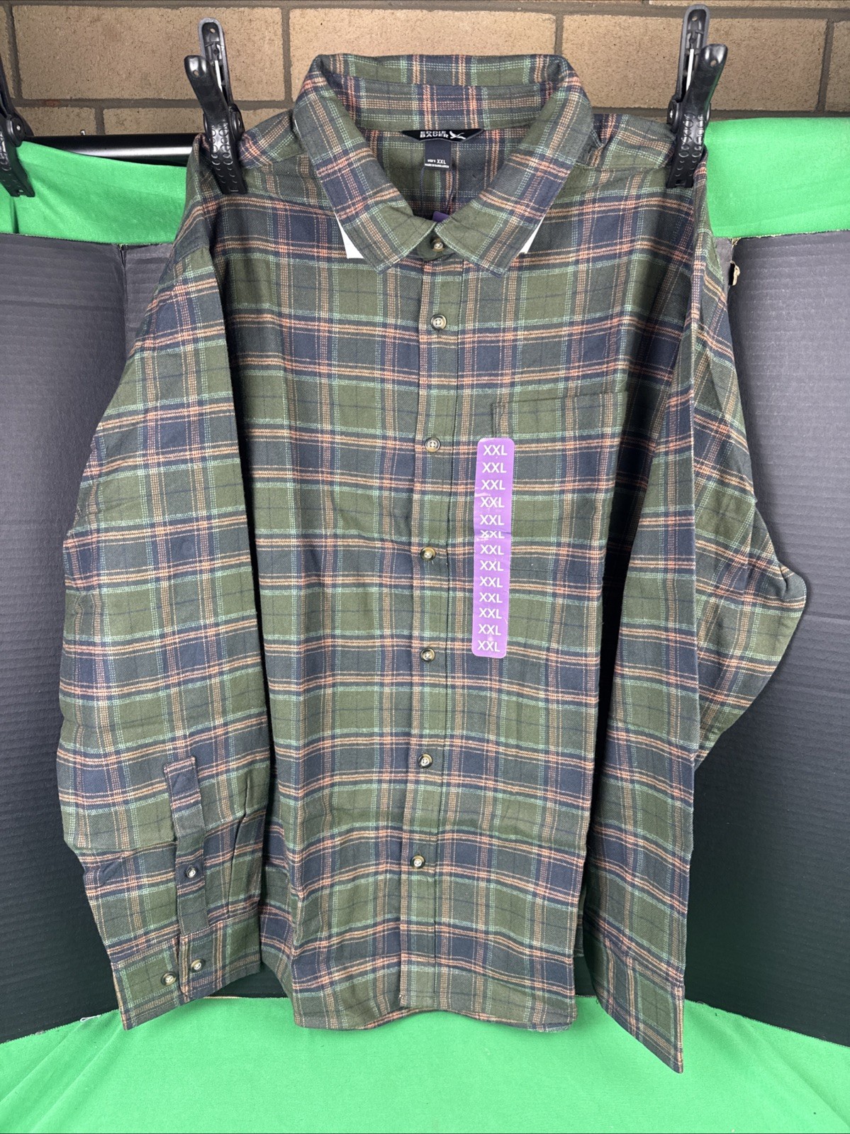 Eddie Bauer Men’s Flannel Shirt Size XXL Green