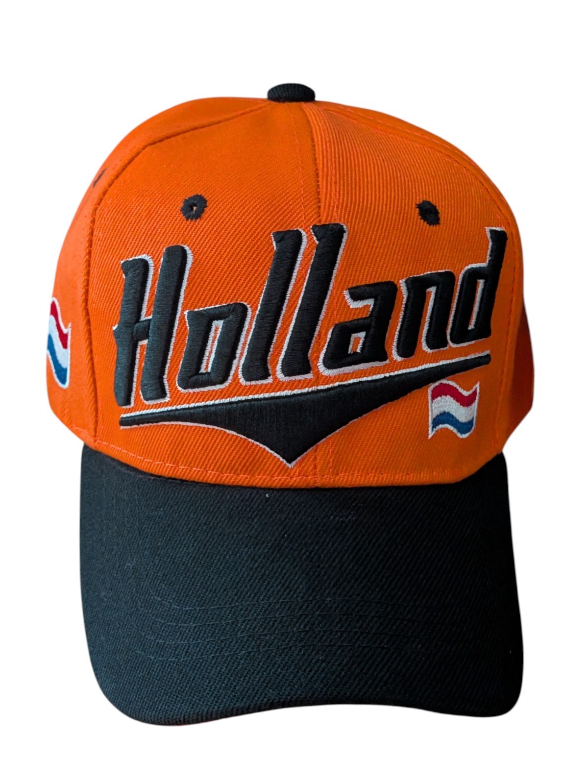 Holland Flag Under Brim Orange/Black Baseball Hat Cap