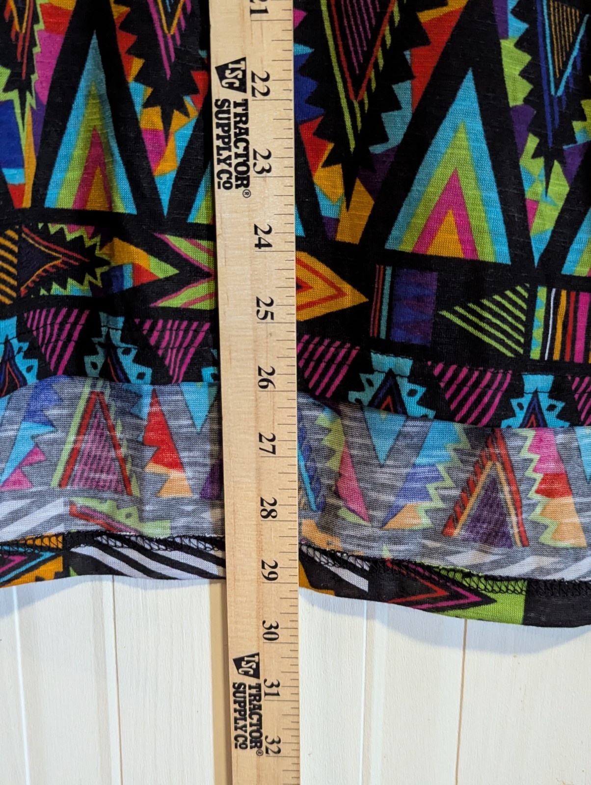 rue21 Women’s XL Geometric Multicolor Scoop Neck Short Sleeve Knit Top Polyester