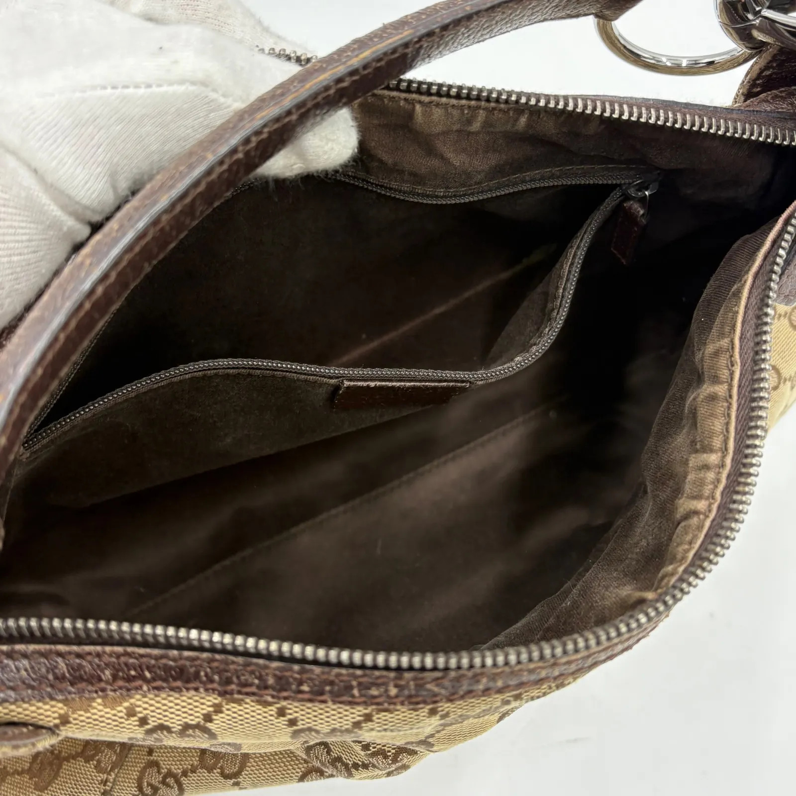 Auth GUCCI GG Canvas Shoulder Bag Brown 113023 2Y8671