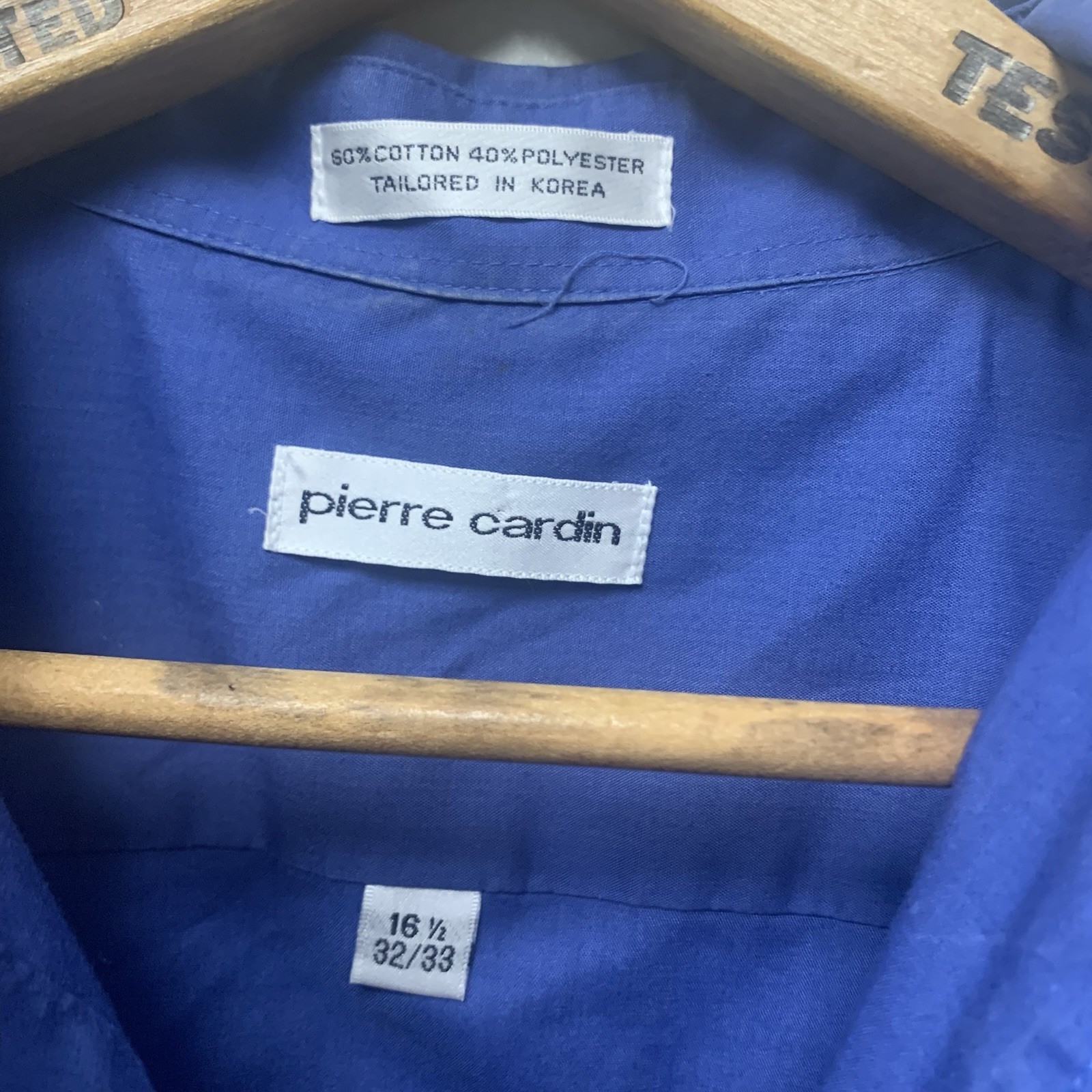 Pierre Cardin Mens 16 1/2 32/33 Long Sleeve Button Up Shirt 24 1/2” Pit to Pit