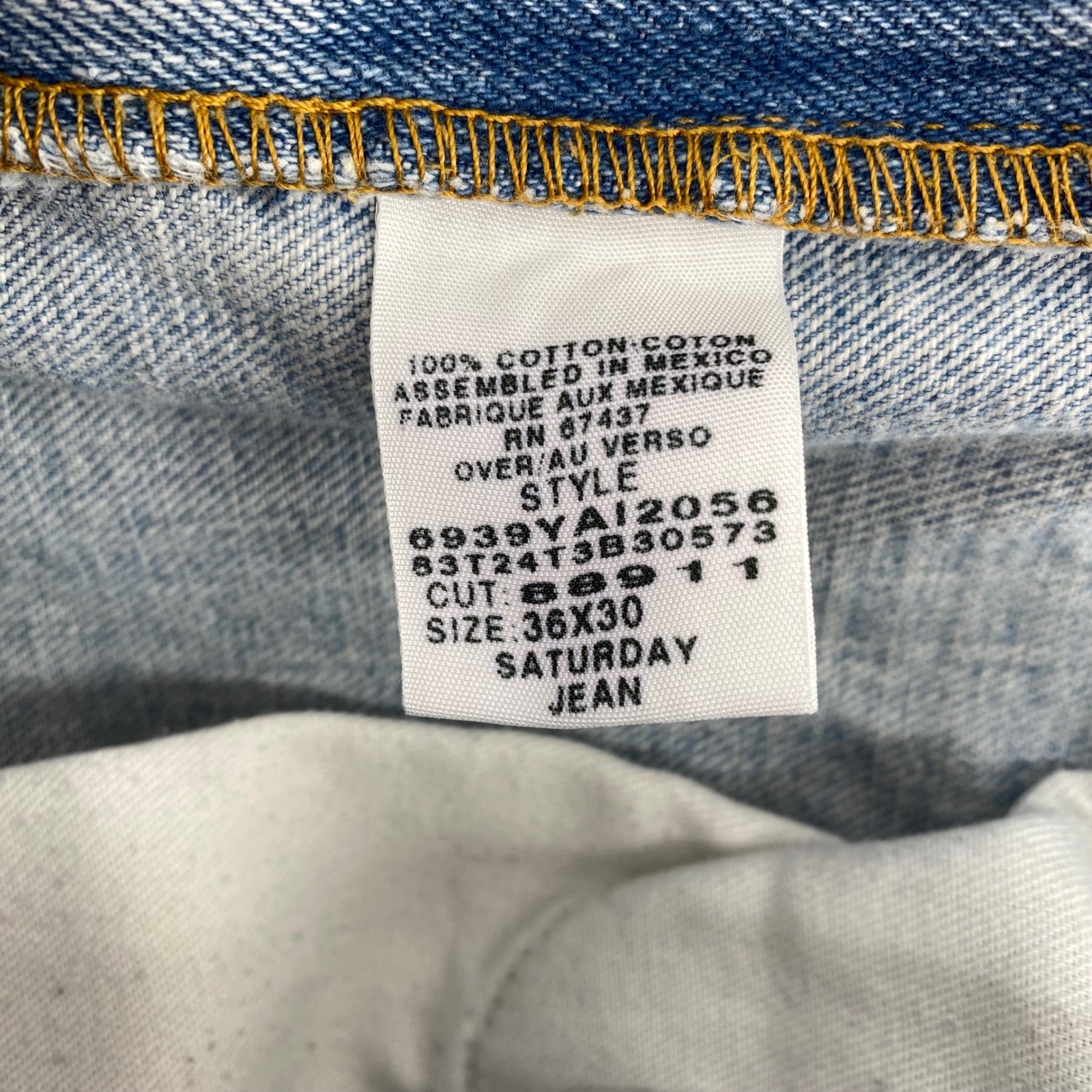Polo Jeans Company Mens 36 x 30 Light Wash Denim Jeans Saturday Style