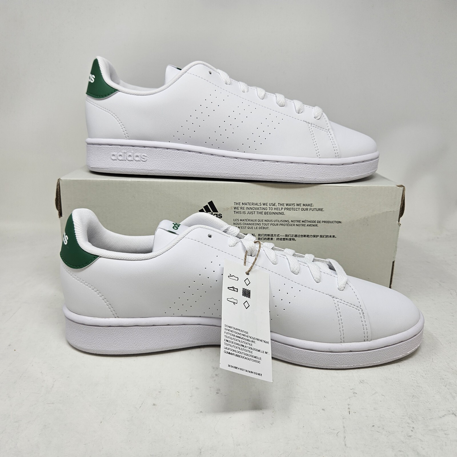 Mens Adidas Advantage Comfy Athletic White Green Shoes / GZ5300 / Multiple Sizes
