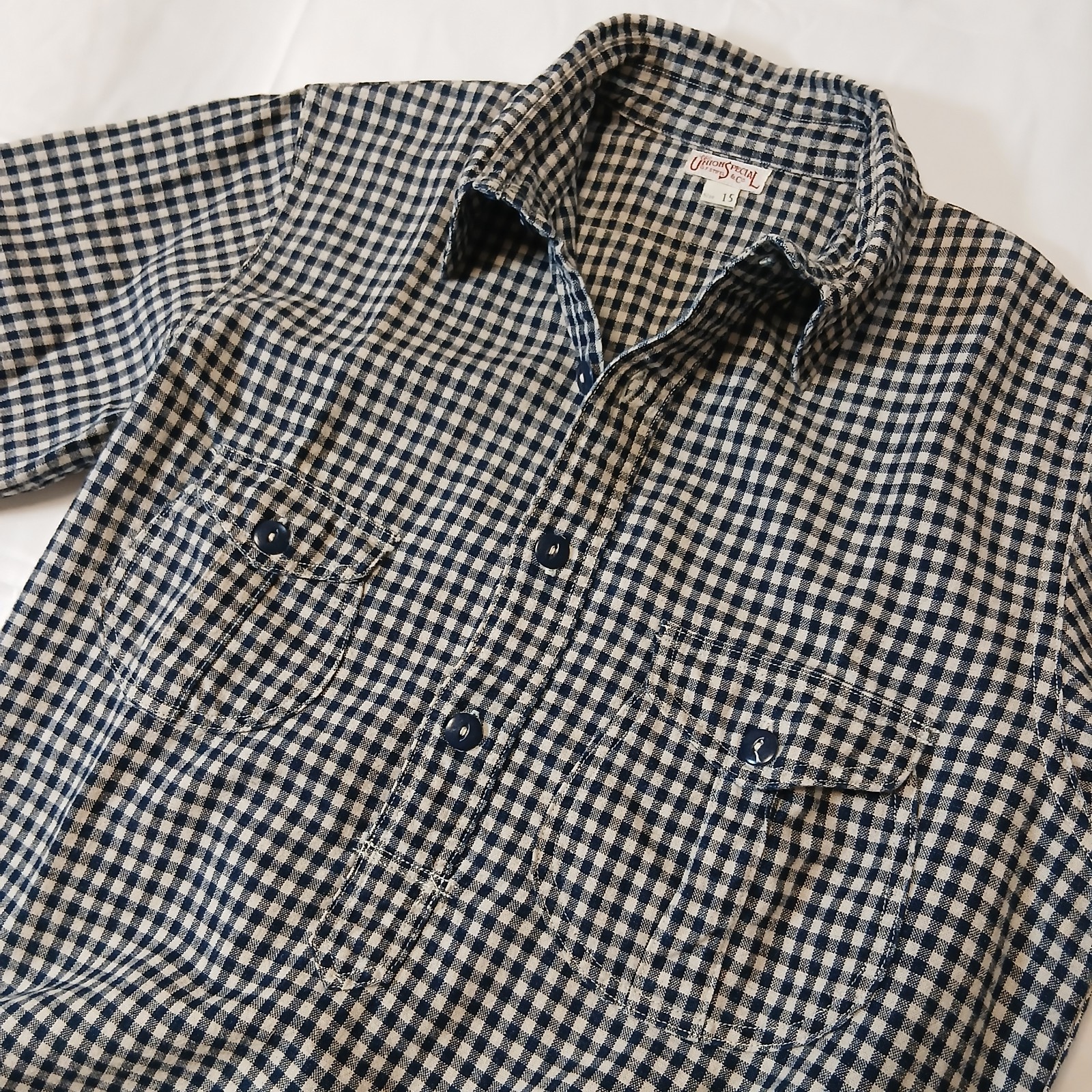 Freewheelers 1223005 Locomotive Fireman Shirt 15 G.F.Stifel Indigo Check Japan