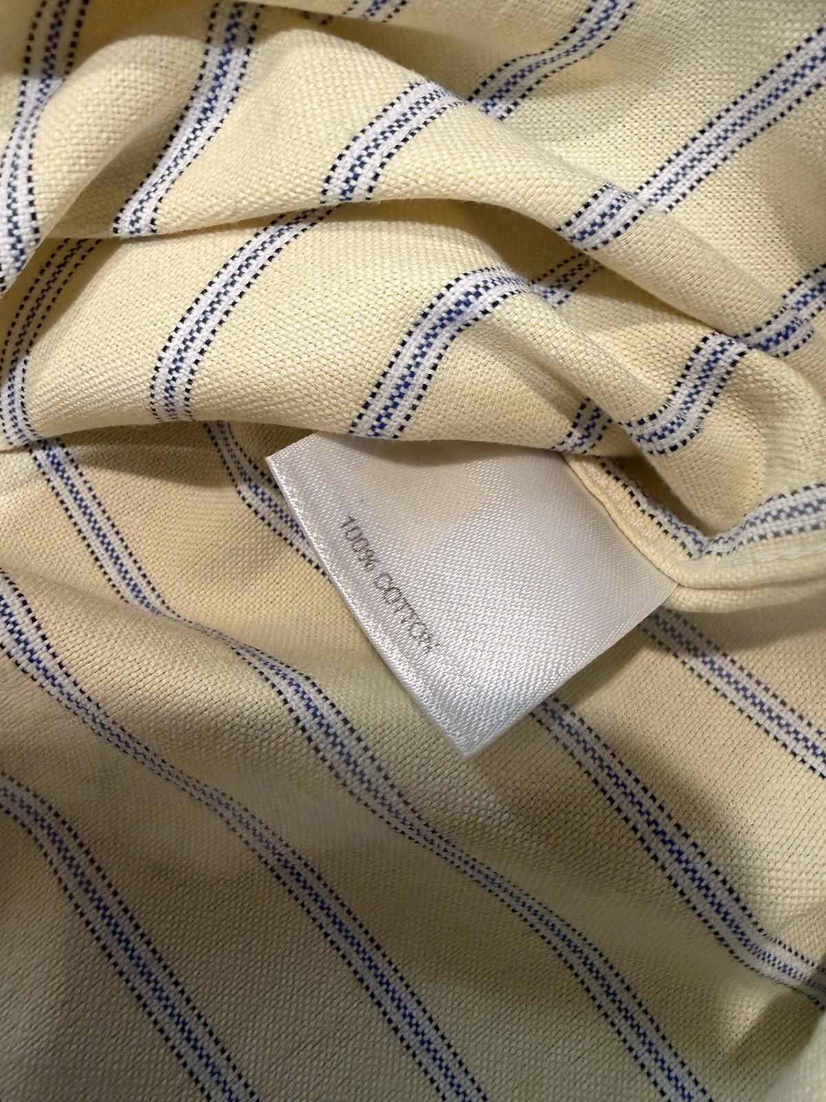 Cremieux Classics Shirt Men’s Button Up Long Sleeve Yellow Blue Large