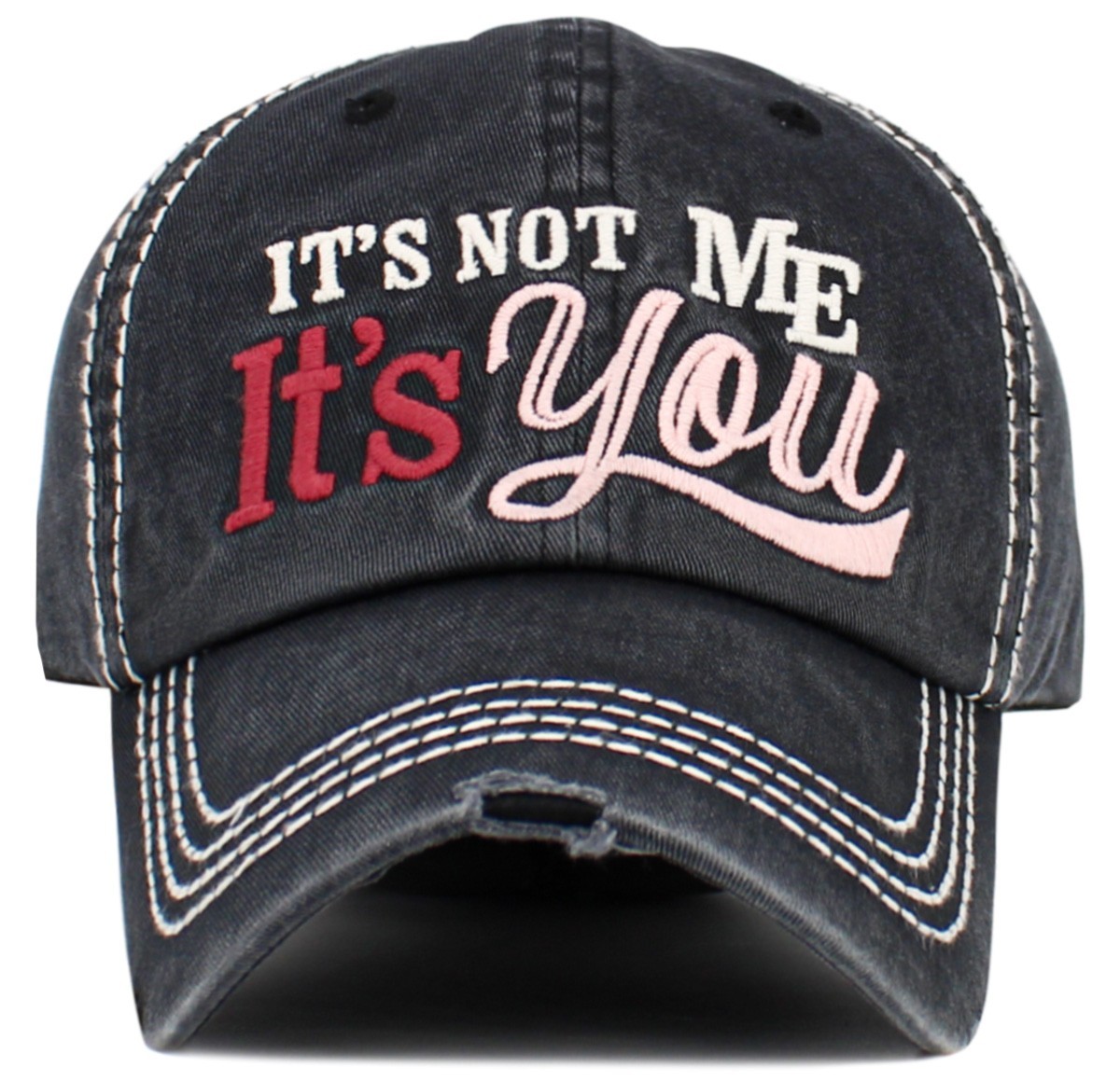 KBETHOS It’s Not Me Washed Vintage Distressed Baseball Cap