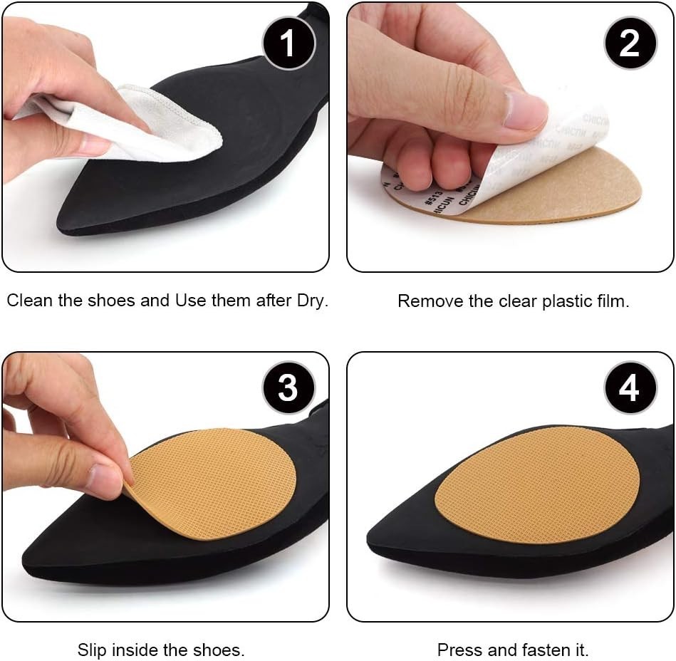 Non-Slip Yellow Shoe Pads – High Heels Anti-Slip Gel Sole Protectors, Pack of 4