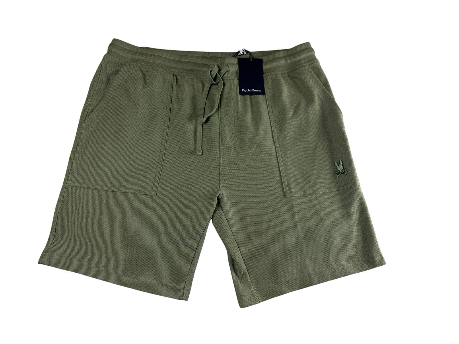 PSYCHO BUNNY Taylor Light Pique Sweat Shorts Men M Sea Spray Pima Cotton NEW