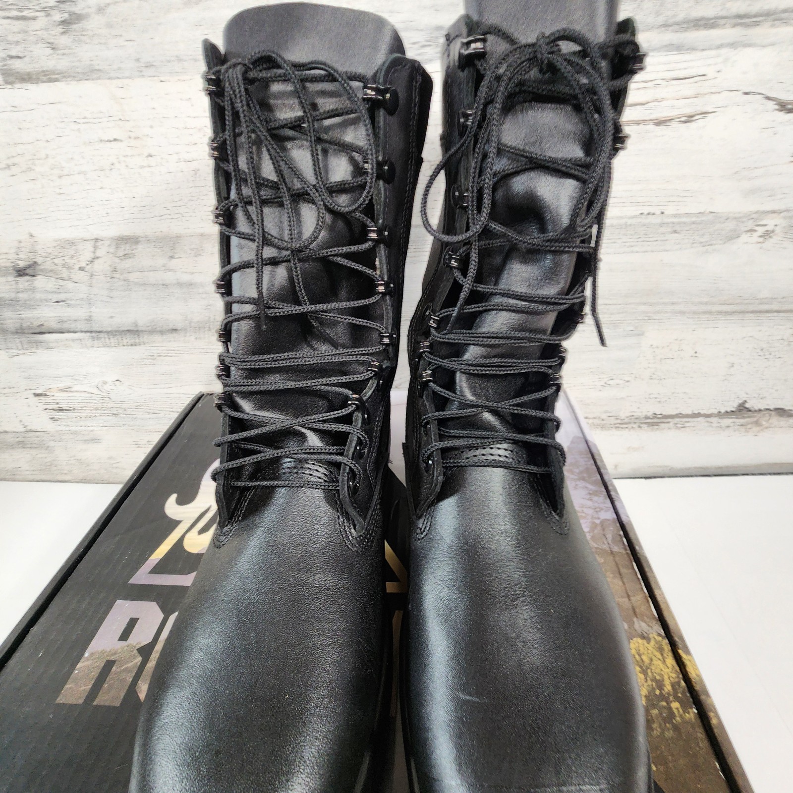 Rocky Navy Inspired 9″ Steel Toe Boot Size Wide Men’s Style #808 Military