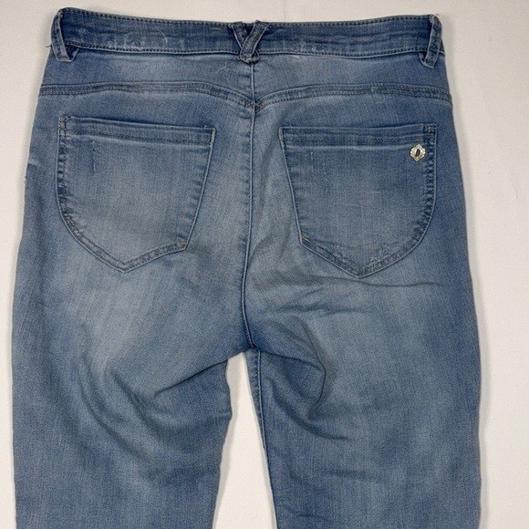 Democracy Ab Technology Light Wash Straight Leg Jeans Womens 6 Elastic Waist