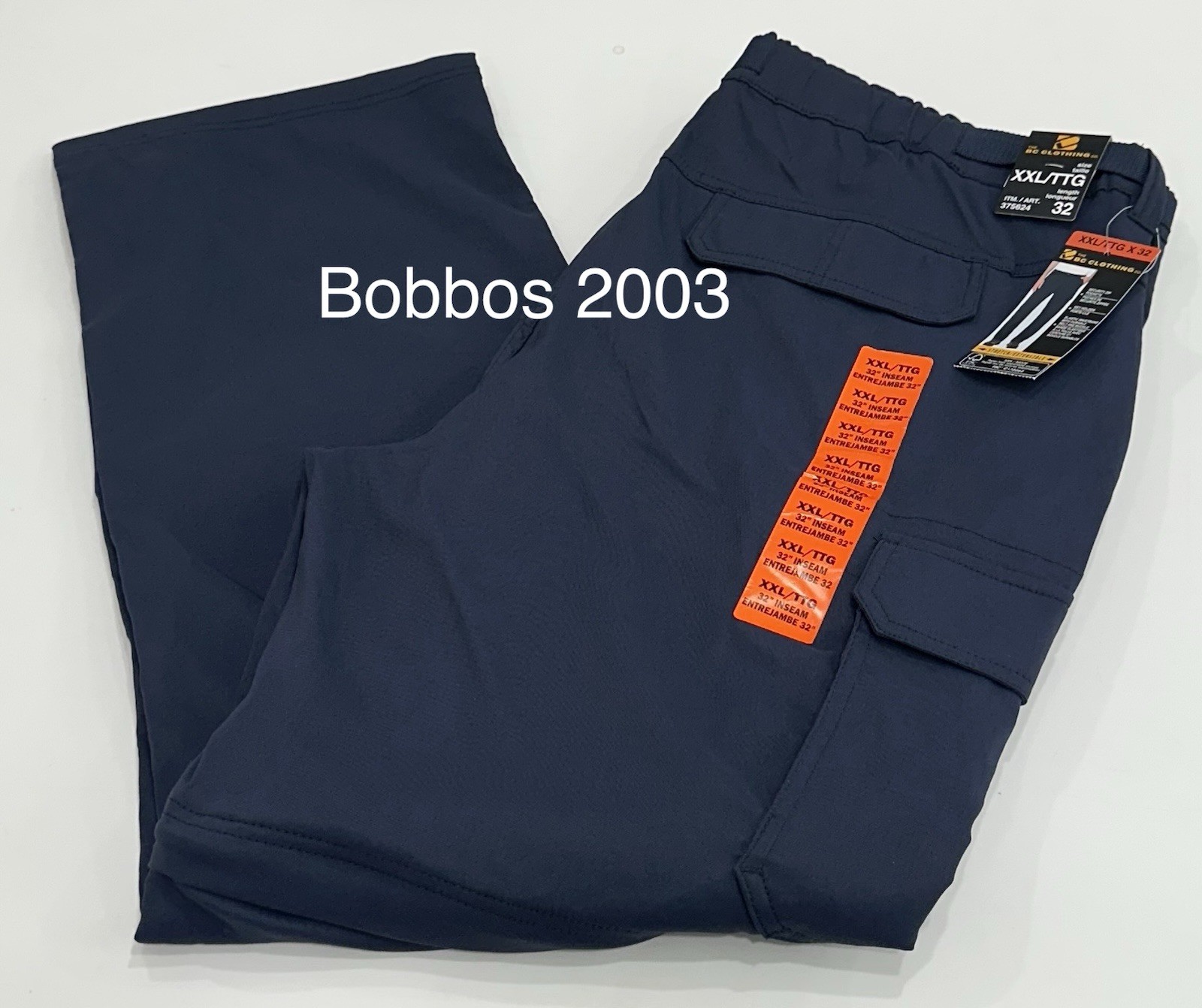 B.C Clothing Men’s Stretch Extensible Pants, Multi (Navy), Size XXLx32