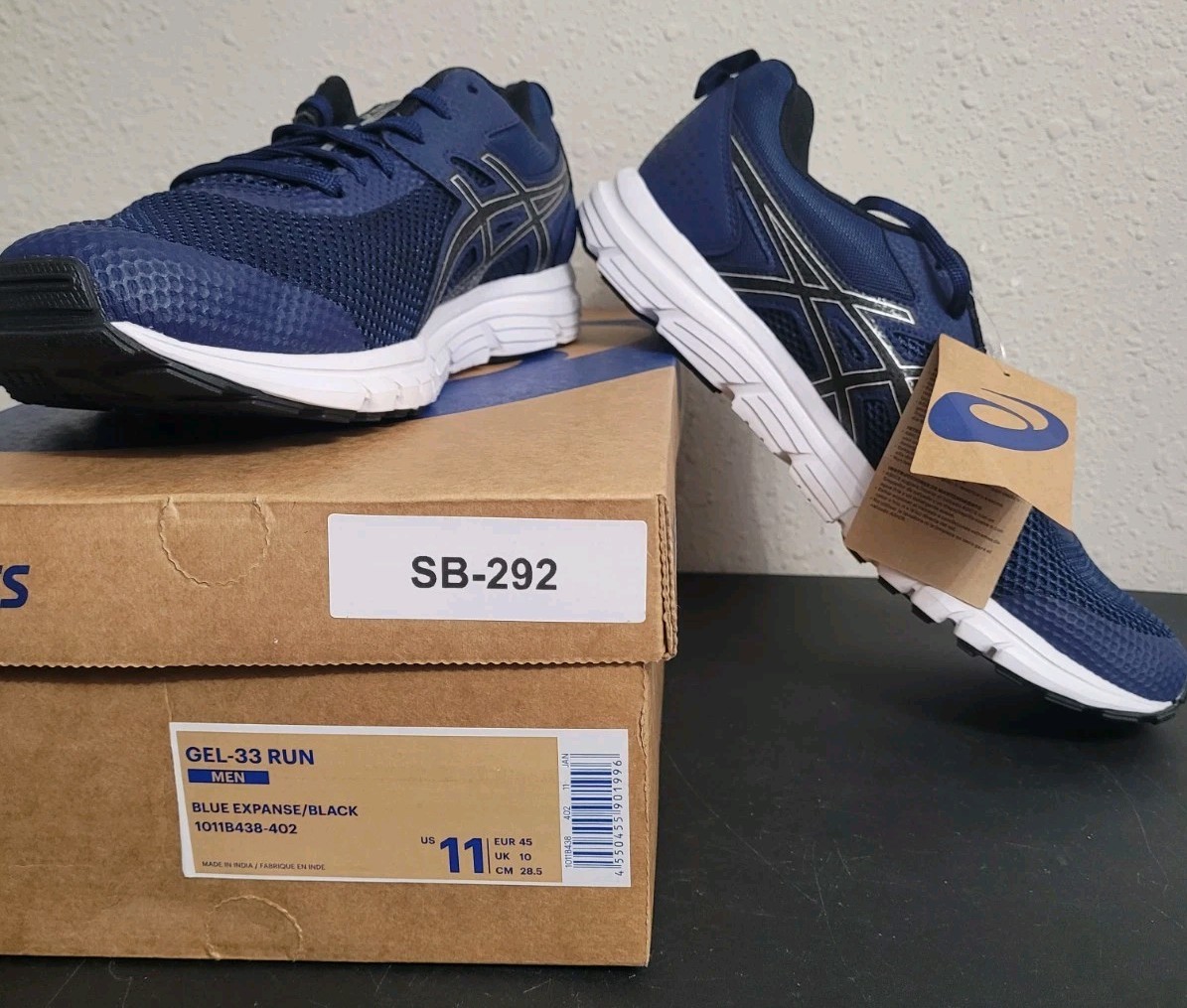 ASICS Gel-33 Run Men’s 11 Blue Expanse Black Running Shoes NWT 1011B438-402