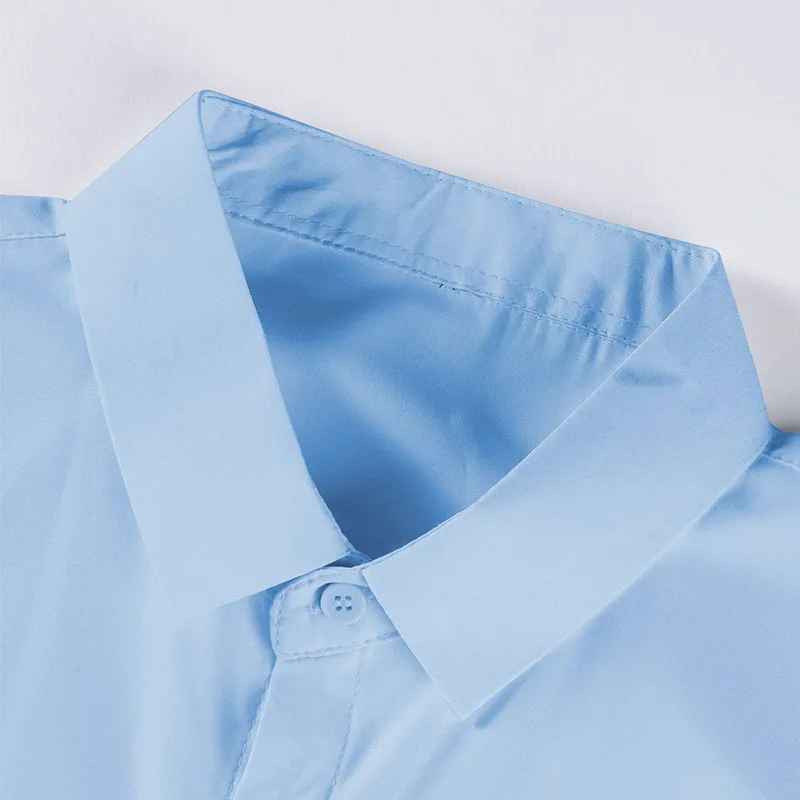 Mens Business Casual Solid Color Short Sleeve Summer Shirt No Iron Beach Gift